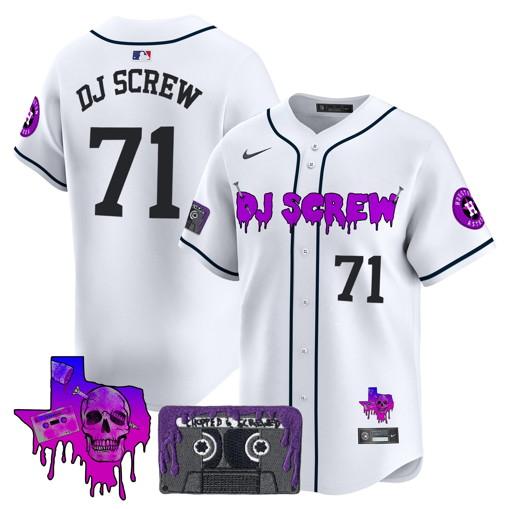 Men's Houston Astros DJ Screw Patch Vapor Premier Limited Jersey V2 - All Stitched - Image 38