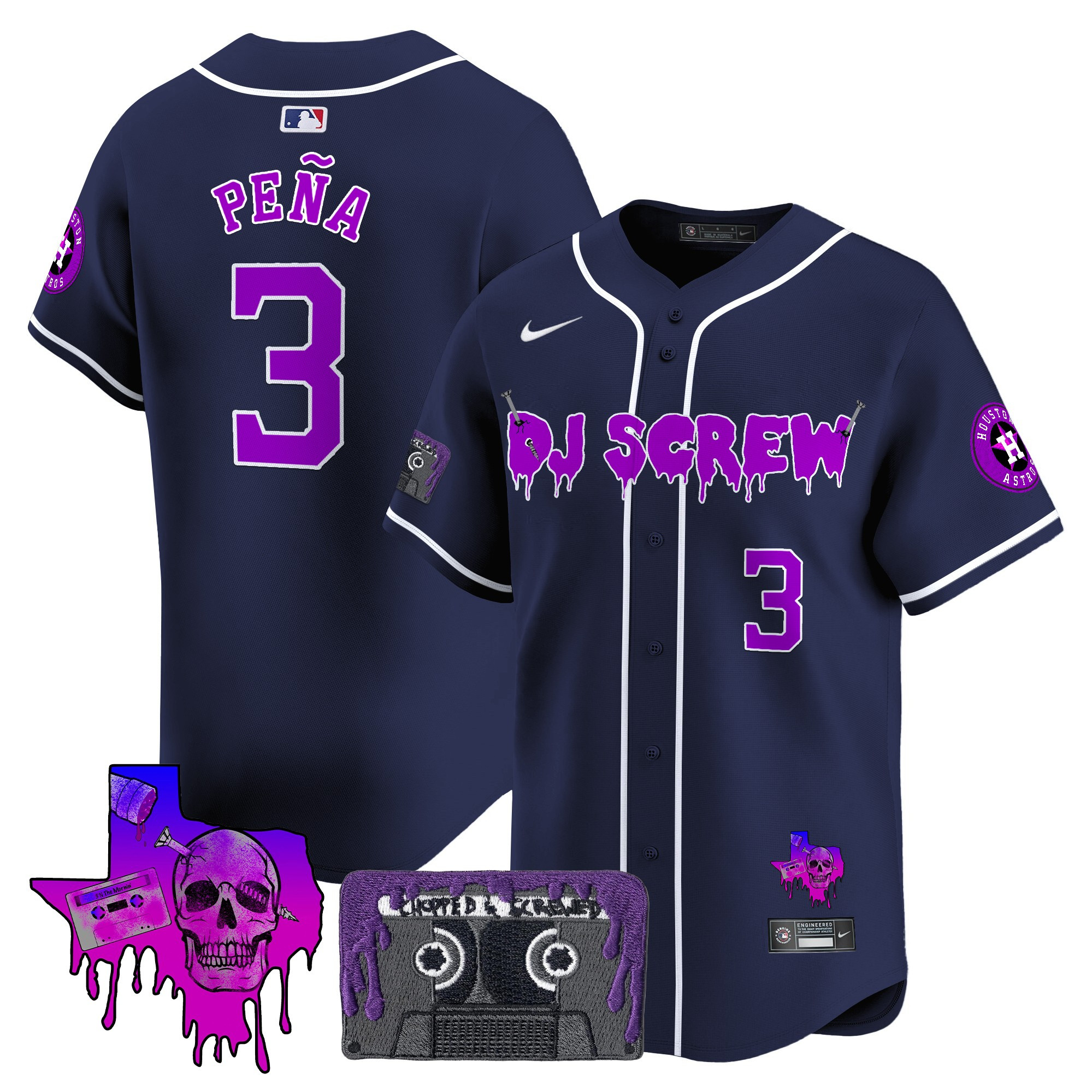 Men's Houston Astros DJ Screw Patch Vapor Premier Limited Jersey V2 - All Stitched - Image 52