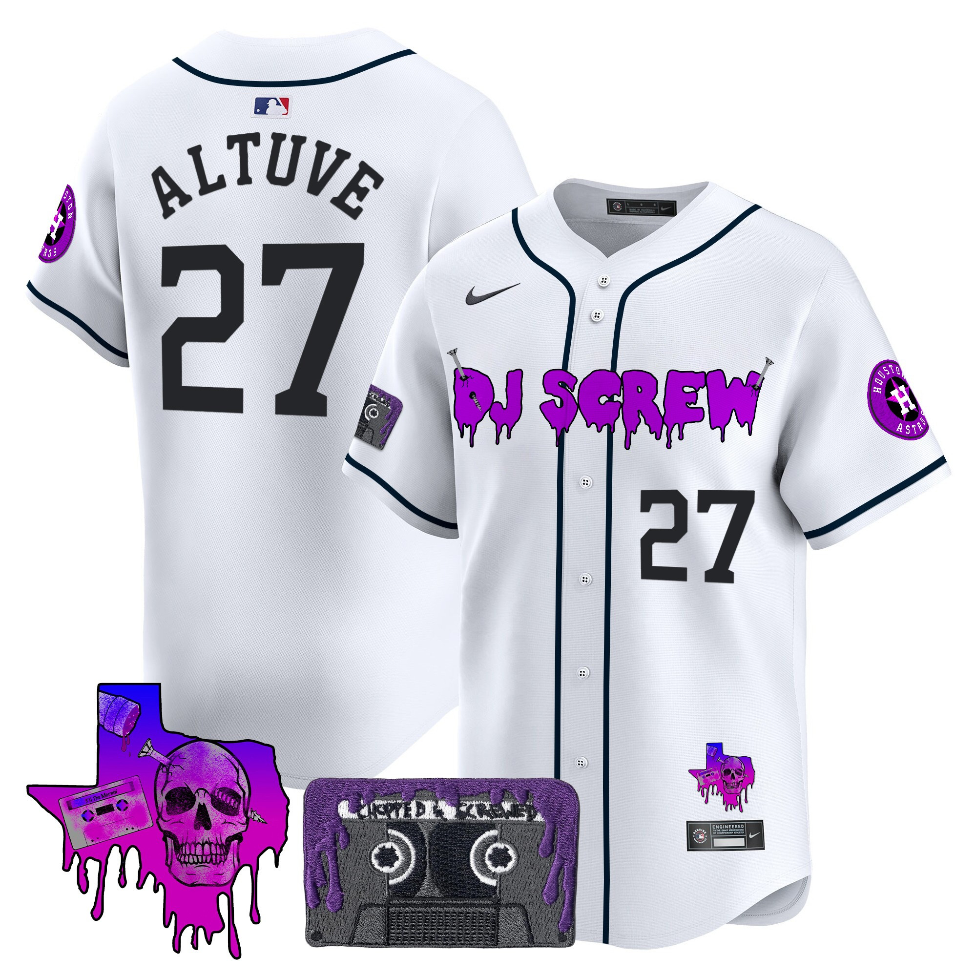 Men's Houston Astros DJ Screw Patch Vapor Premier Limited Jersey V2 - All Stitched - Image 39