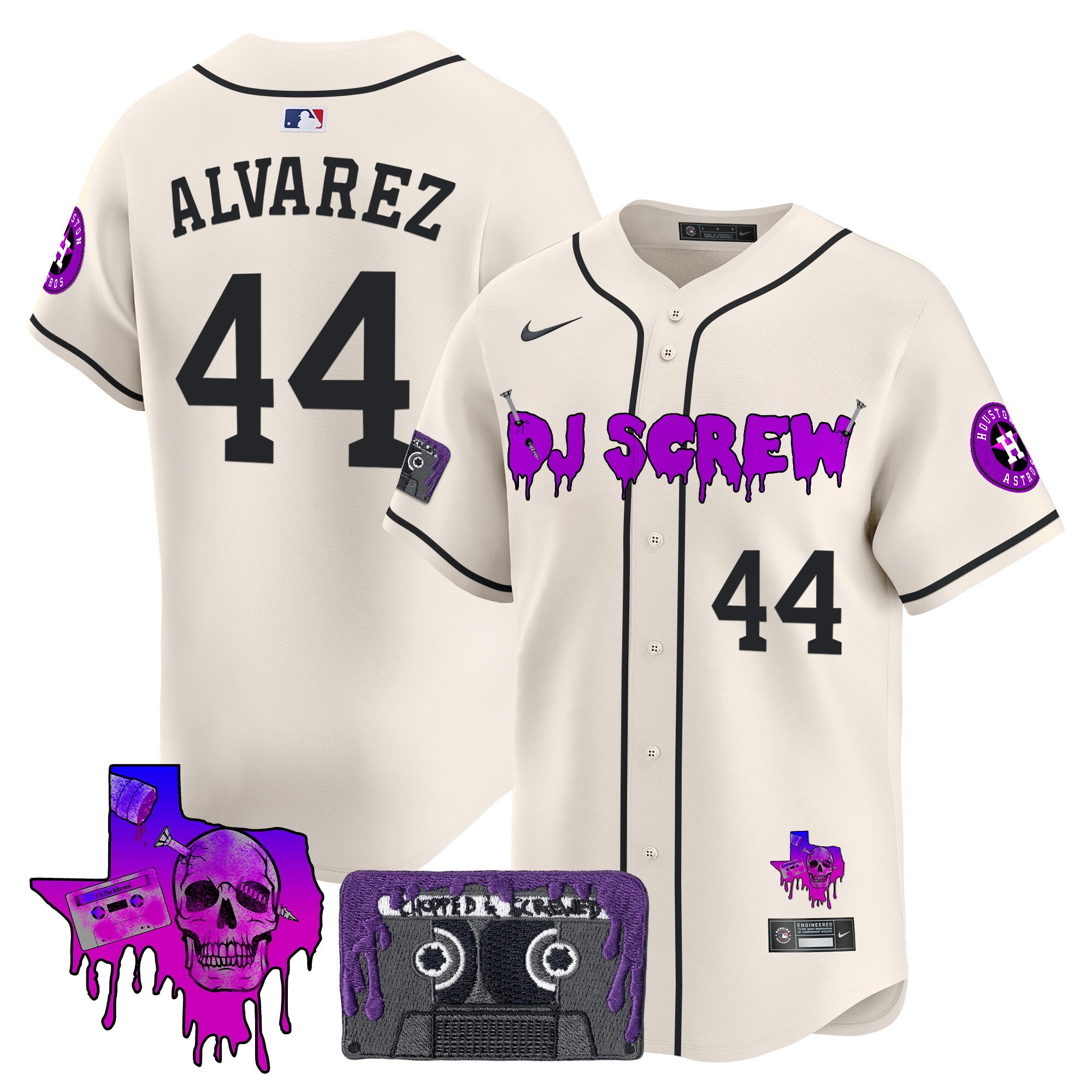 Men's Houston Astros DJ Screw Patch Vapor Premier Limited Jersey V2 - All Stitched - Image 7