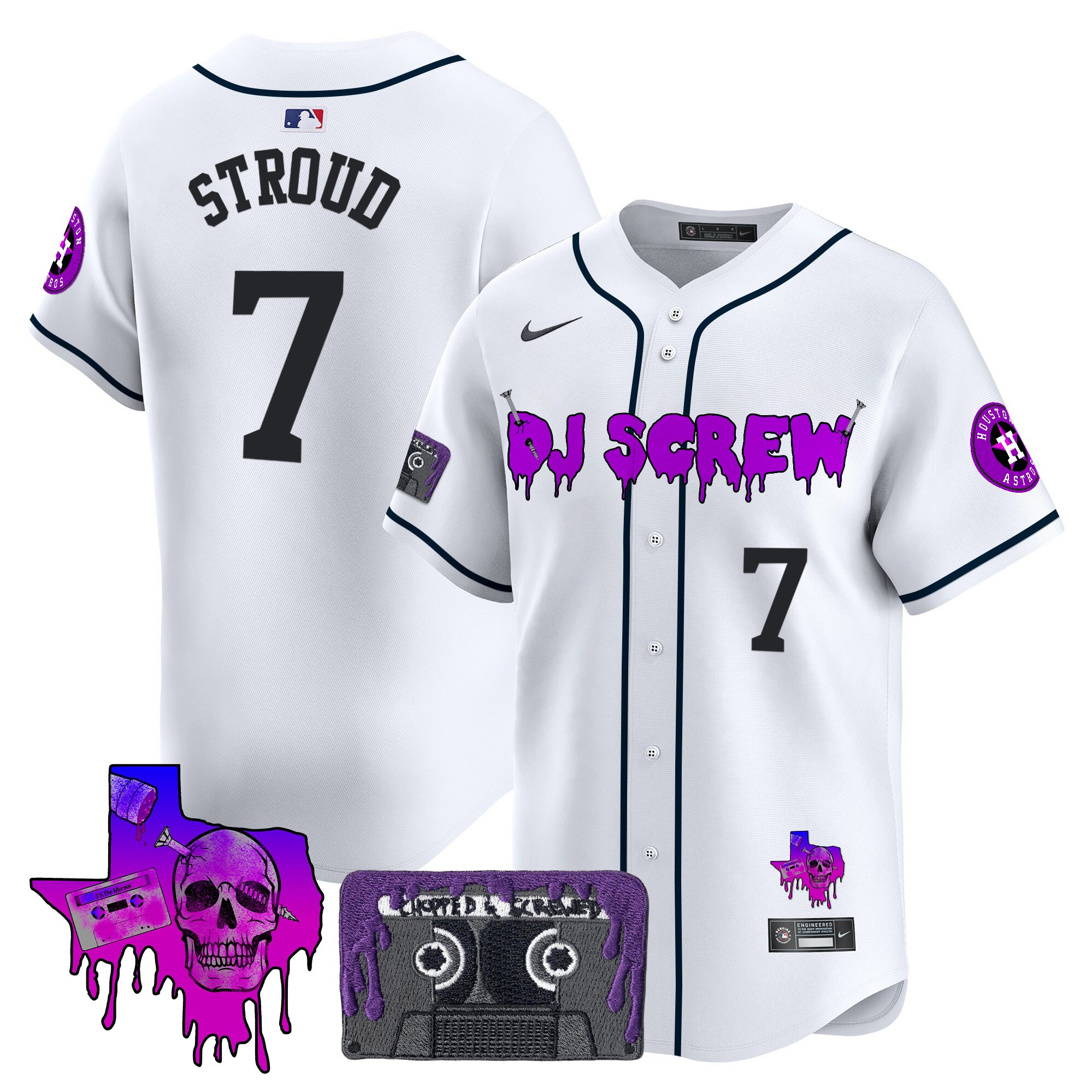 Men's Houston Astros DJ Screw Patch Vapor Premier Limited Jersey V2 - All Stitched - Image 46