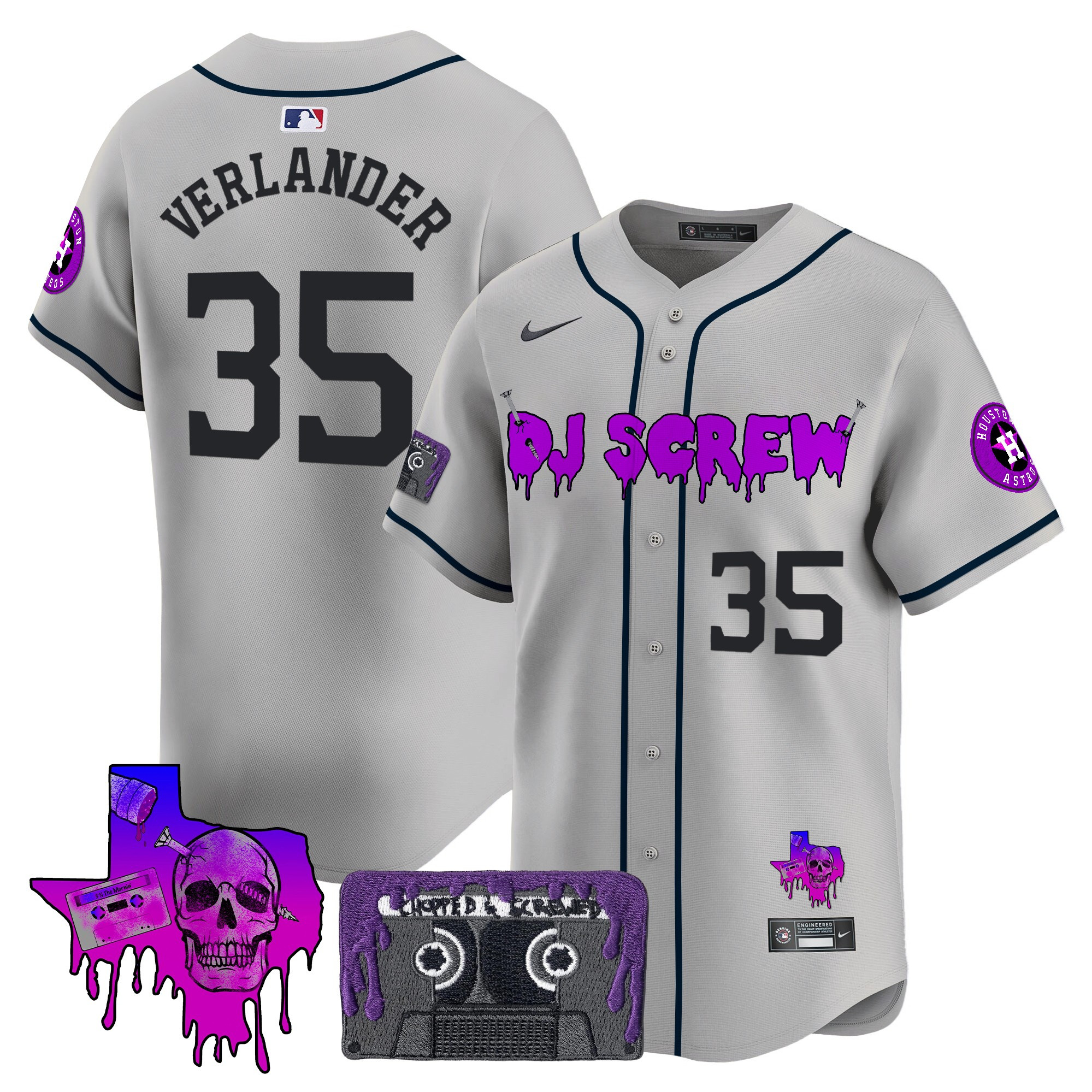 Men's Houston Astros DJ Screw Patch Vapor Premier Limited Jersey V2 - All Stitched - Image 32
