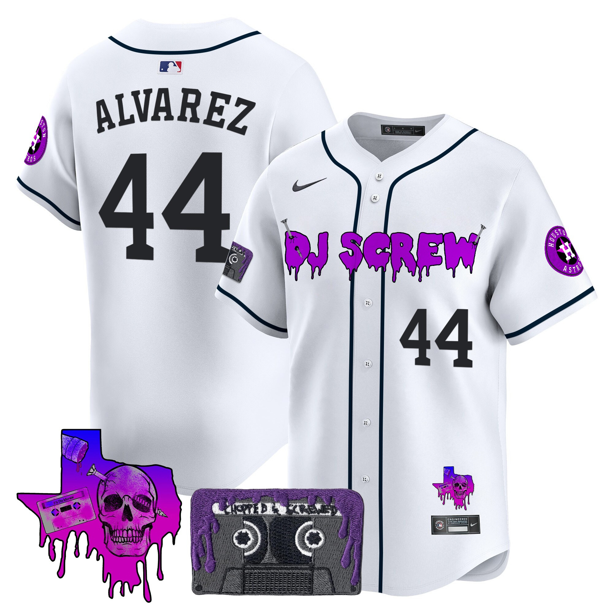 Men's Houston Astros DJ Screw Patch Vapor Premier Limited Jersey V2 - All Stitched - Image 43
