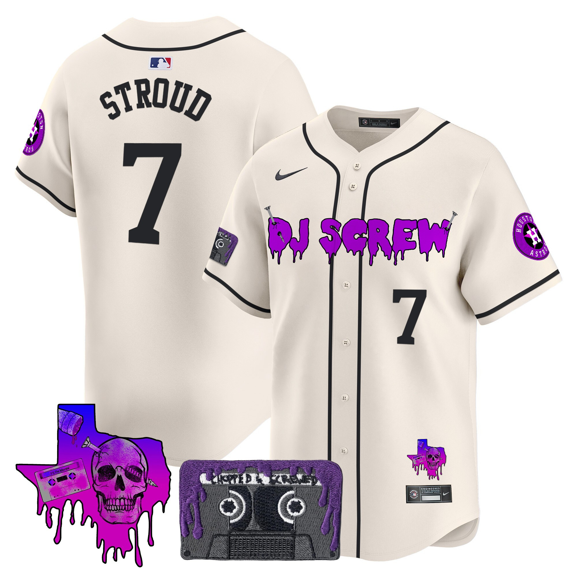 Men's Houston Astros DJ Screw Patch Vapor Premier Limited Jersey V2 - All Stitched - Image 10