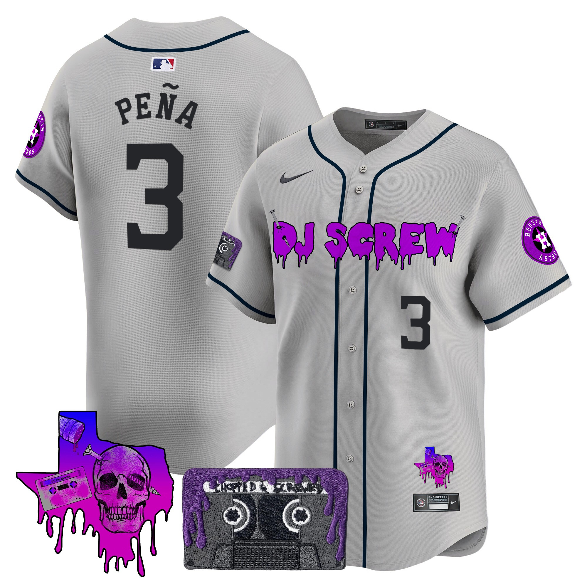 Men's Houston Astros DJ Screw Patch Vapor Premier Limited Jersey V2 - All Stitched - Image 28