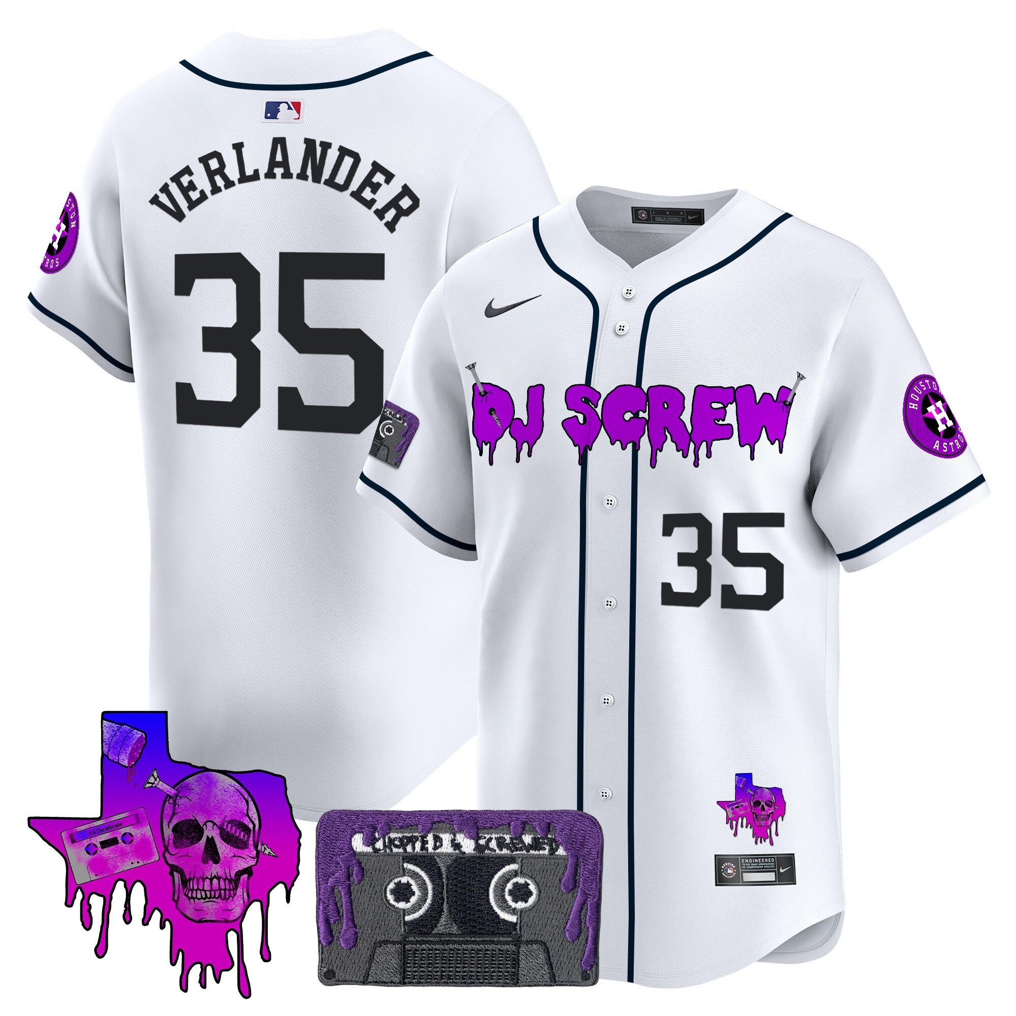 Men's Houston Astros DJ Screw Patch Vapor Premier Limited Jersey V2 - All Stitched - Image 44