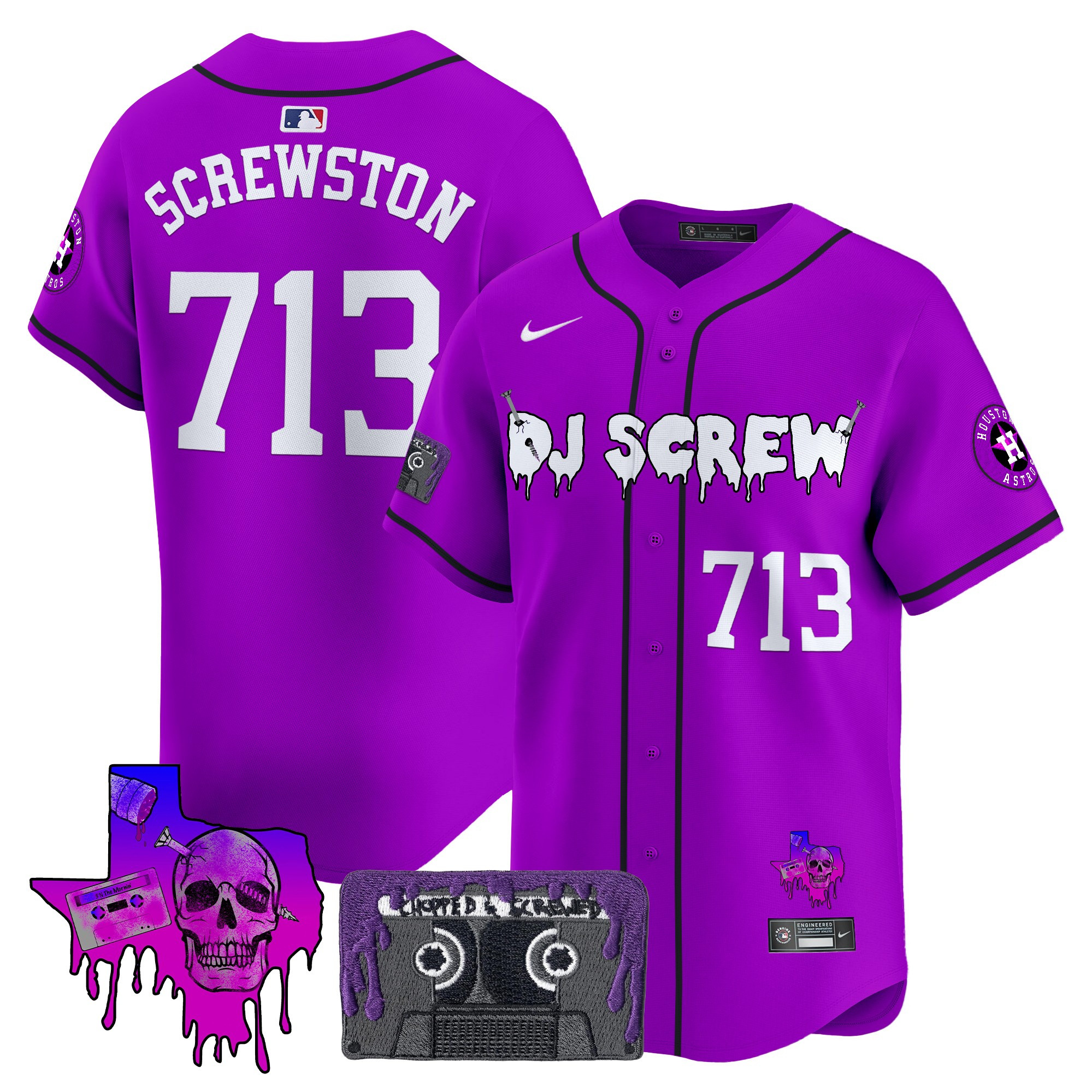 Men's Houston Astros DJ Screw Patch Vapor Premier Limited Jersey V2 - All Stitched - Image 23