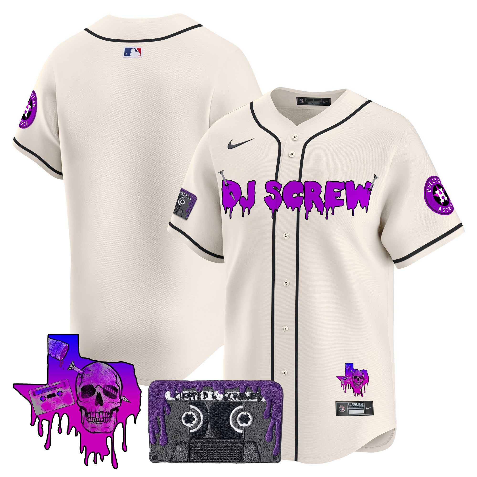 Men's Houston Astros DJ Screw Patch Vapor Premier Limited Jersey V2 - All Stitched - Image 13