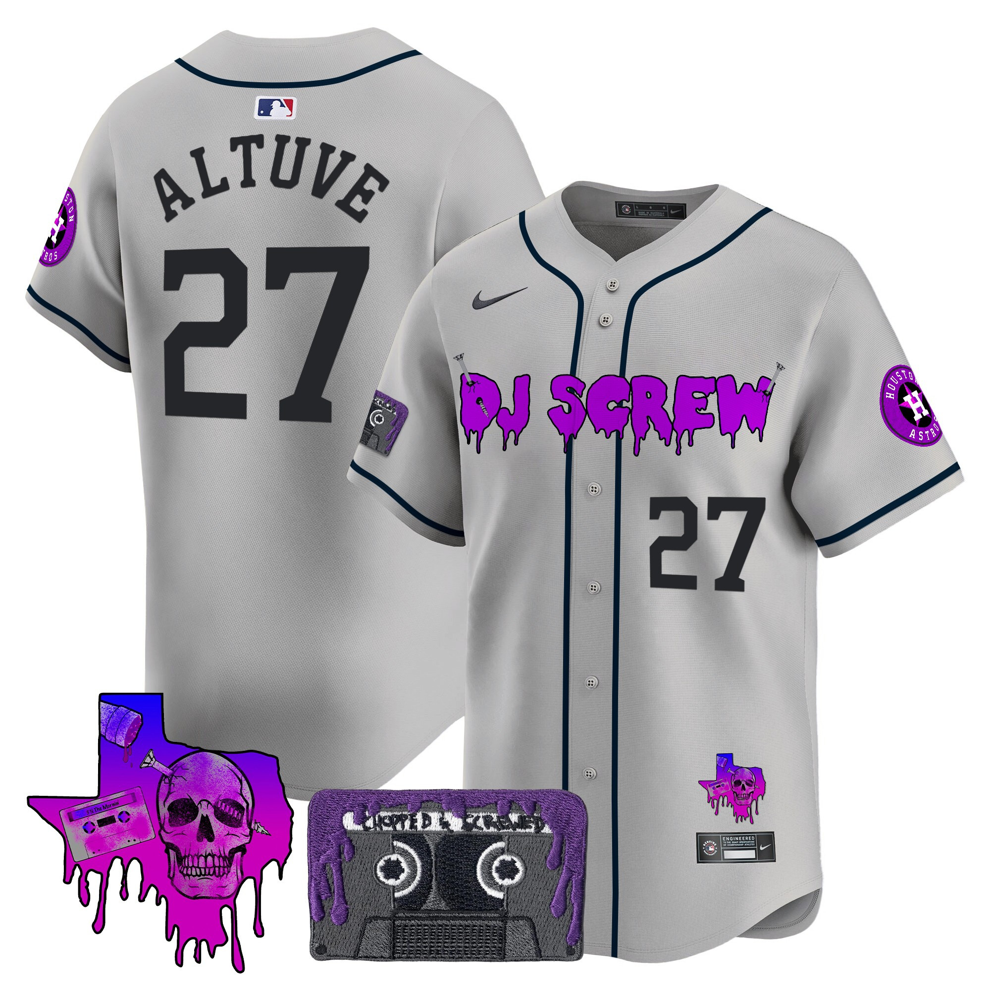 Men's Houston Astros DJ Screw Patch Vapor Premier Limited Jersey V2 - All Stitched - Image 27