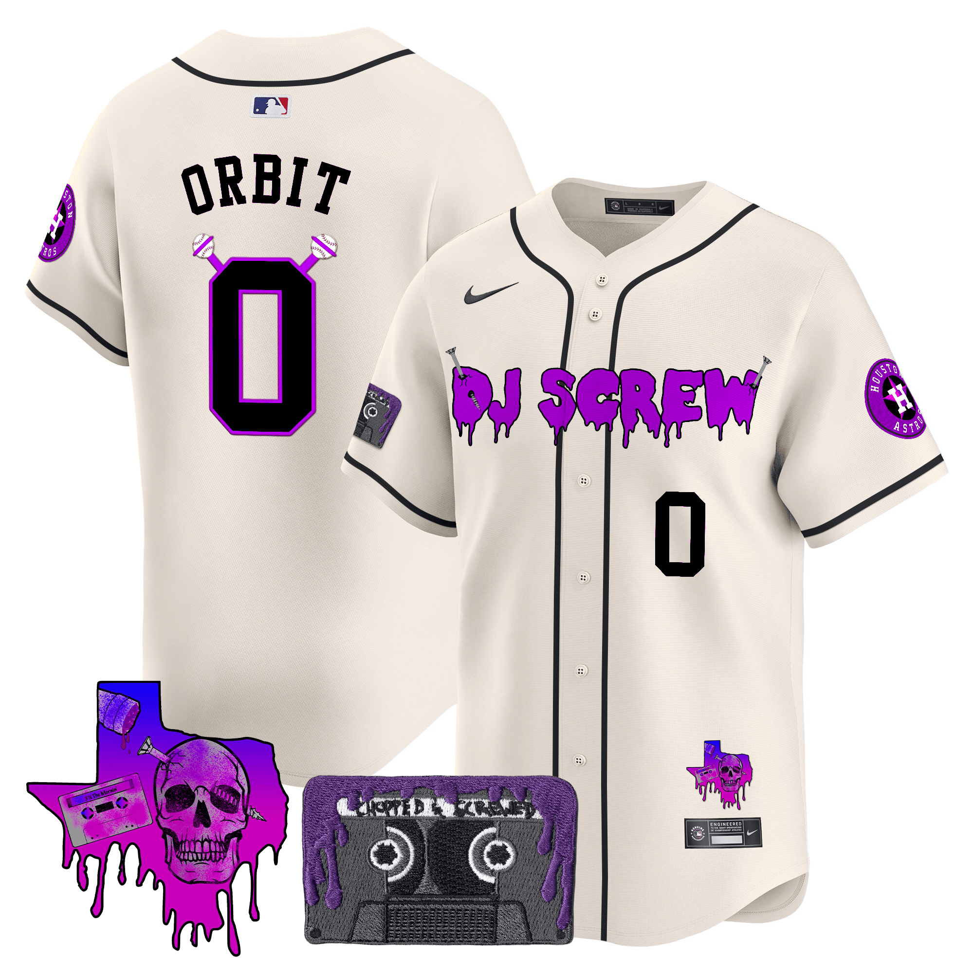 Men's Houston Astros DJ Screw Patch Vapor Premier Limited Jersey V2 - All Stitched - Image 5
