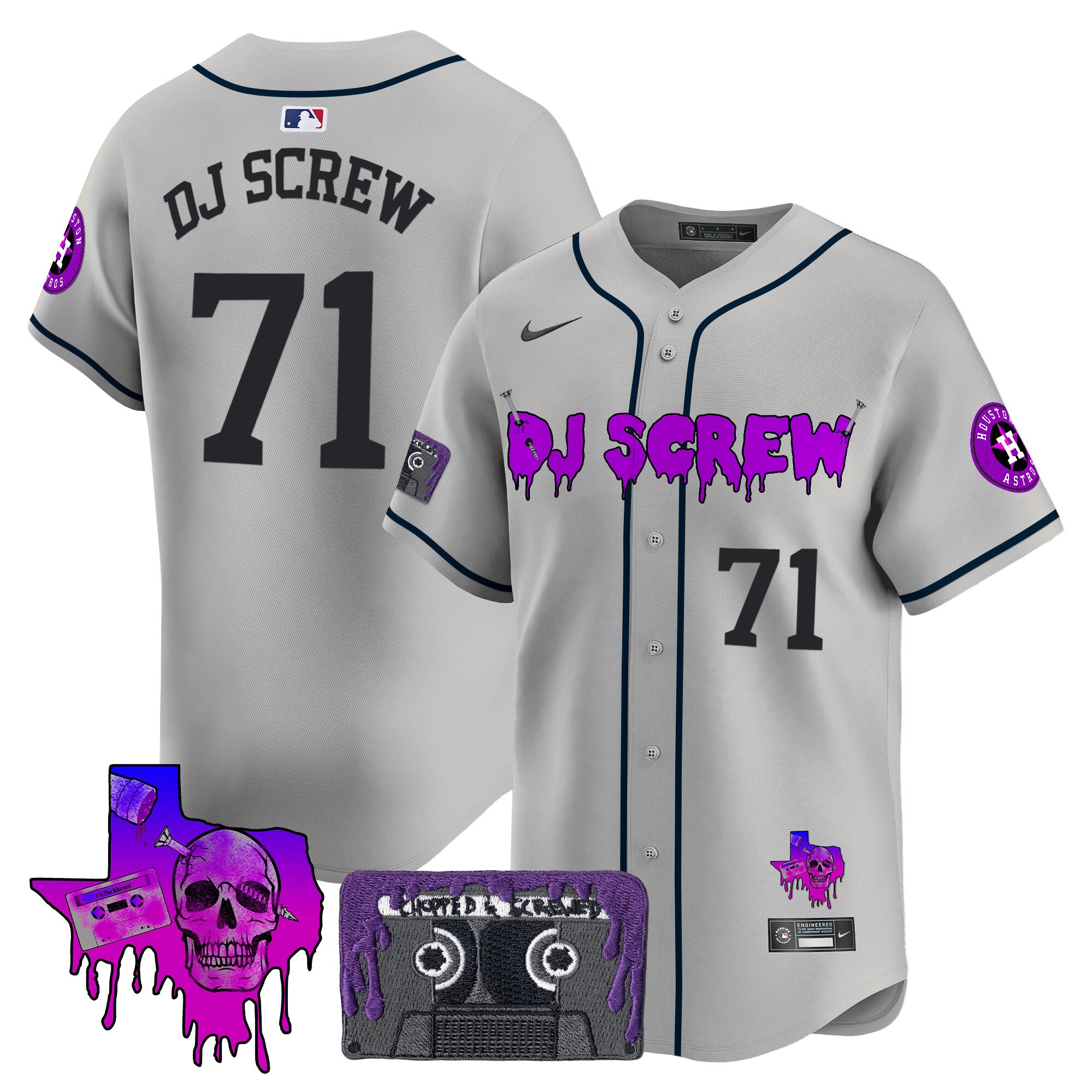 Men's Houston Astros DJ Screw Patch Vapor Premier Limited Jersey V2 - All Stitched - Image 26