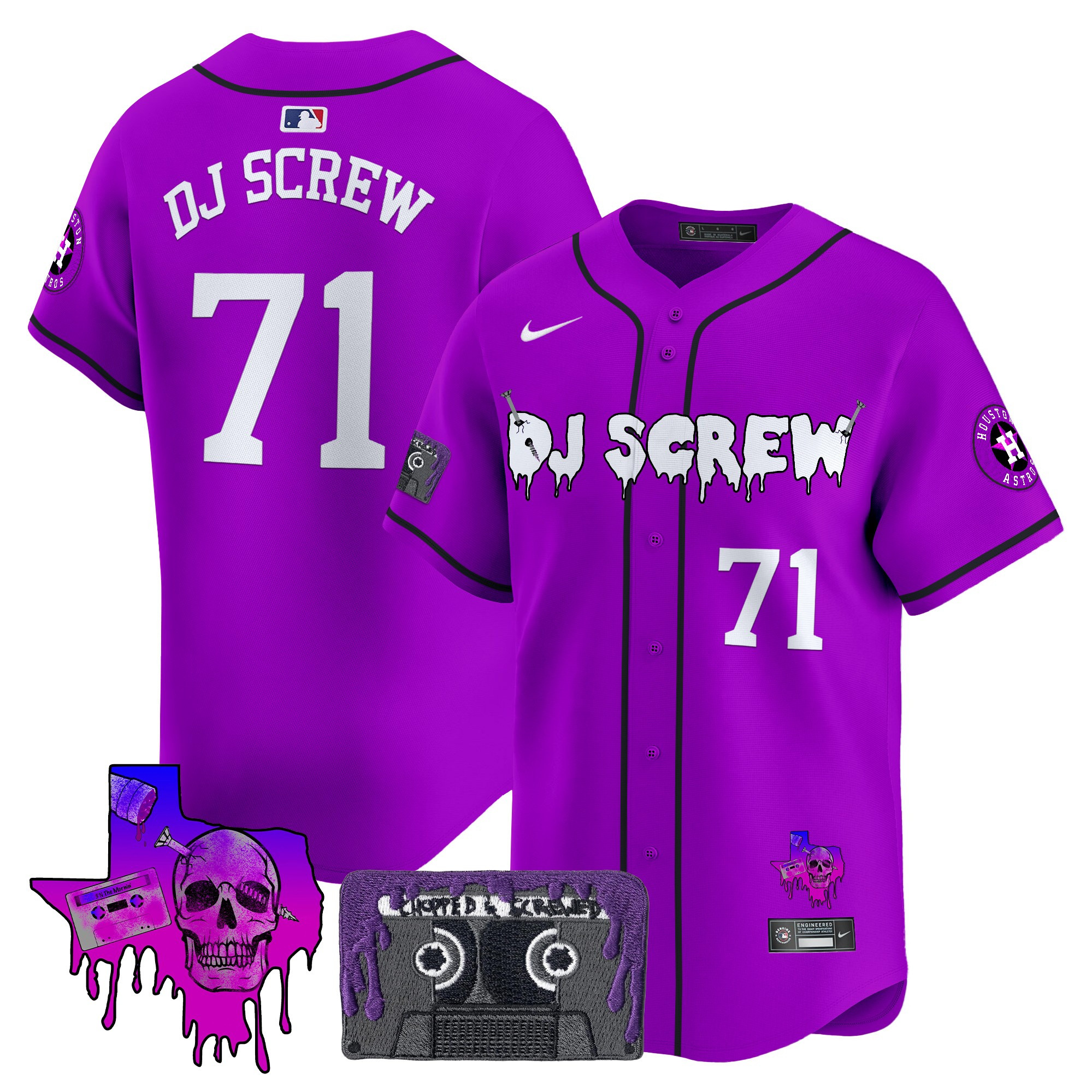 Men's Houston Astros DJ Screw Patch Vapor Premier Limited Jersey V2 - All Stitched - Image 14