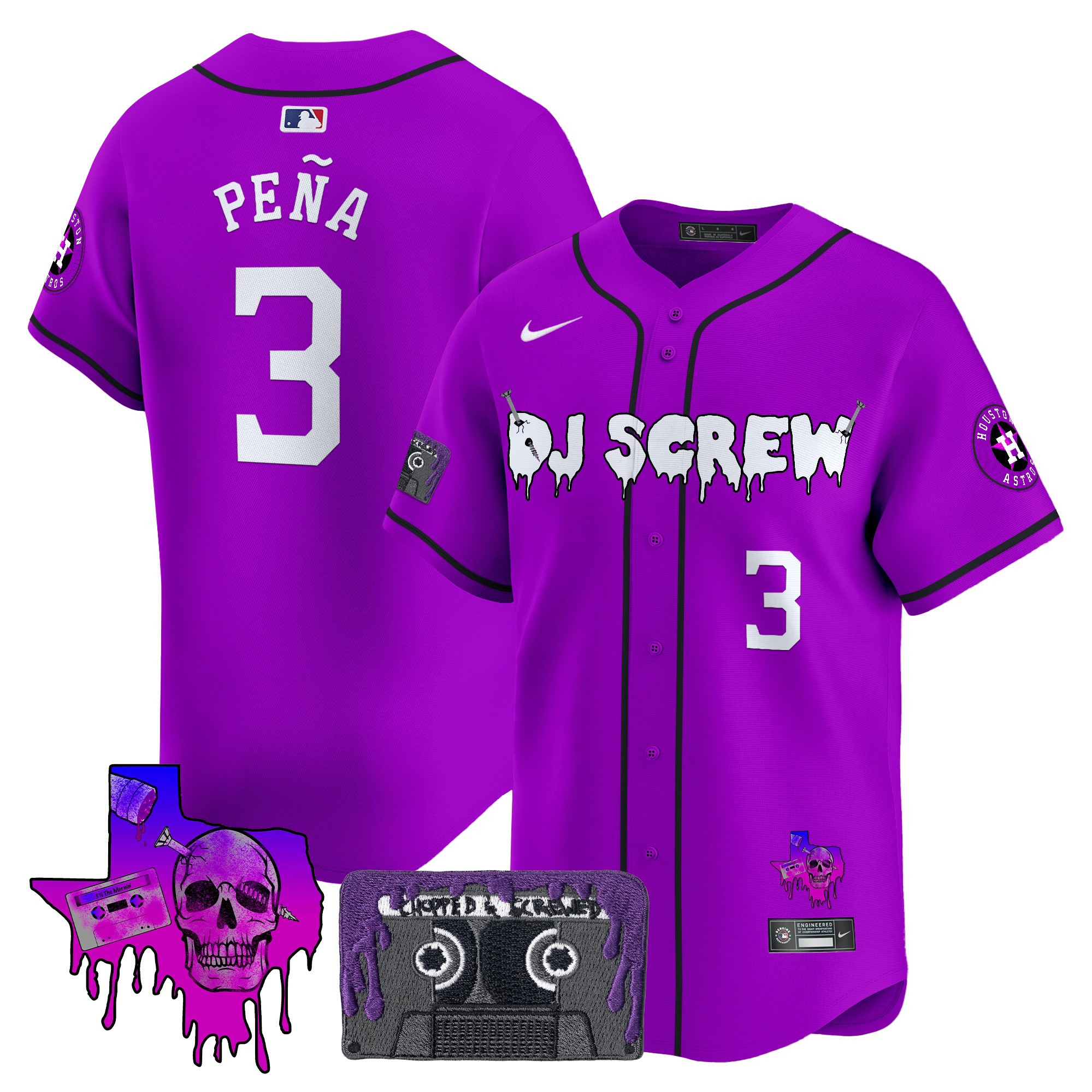 Men's Houston Astros DJ Screw Patch Vapor Premier Limited Jersey V2 - All Stitched - Image 16