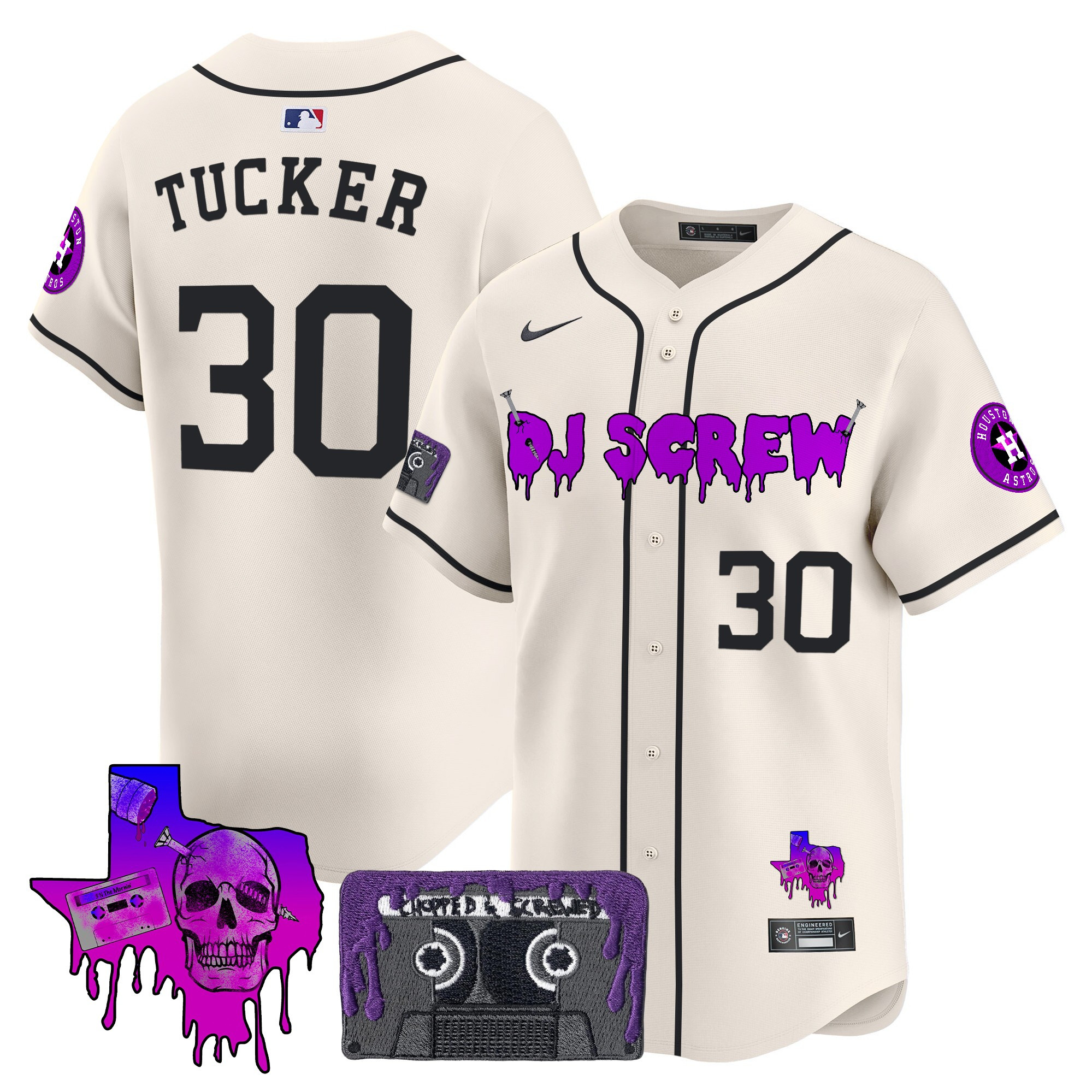 Men's Houston Astros DJ Screw Patch Vapor Premier Limited Jersey V2 - All Stitched - Image 9