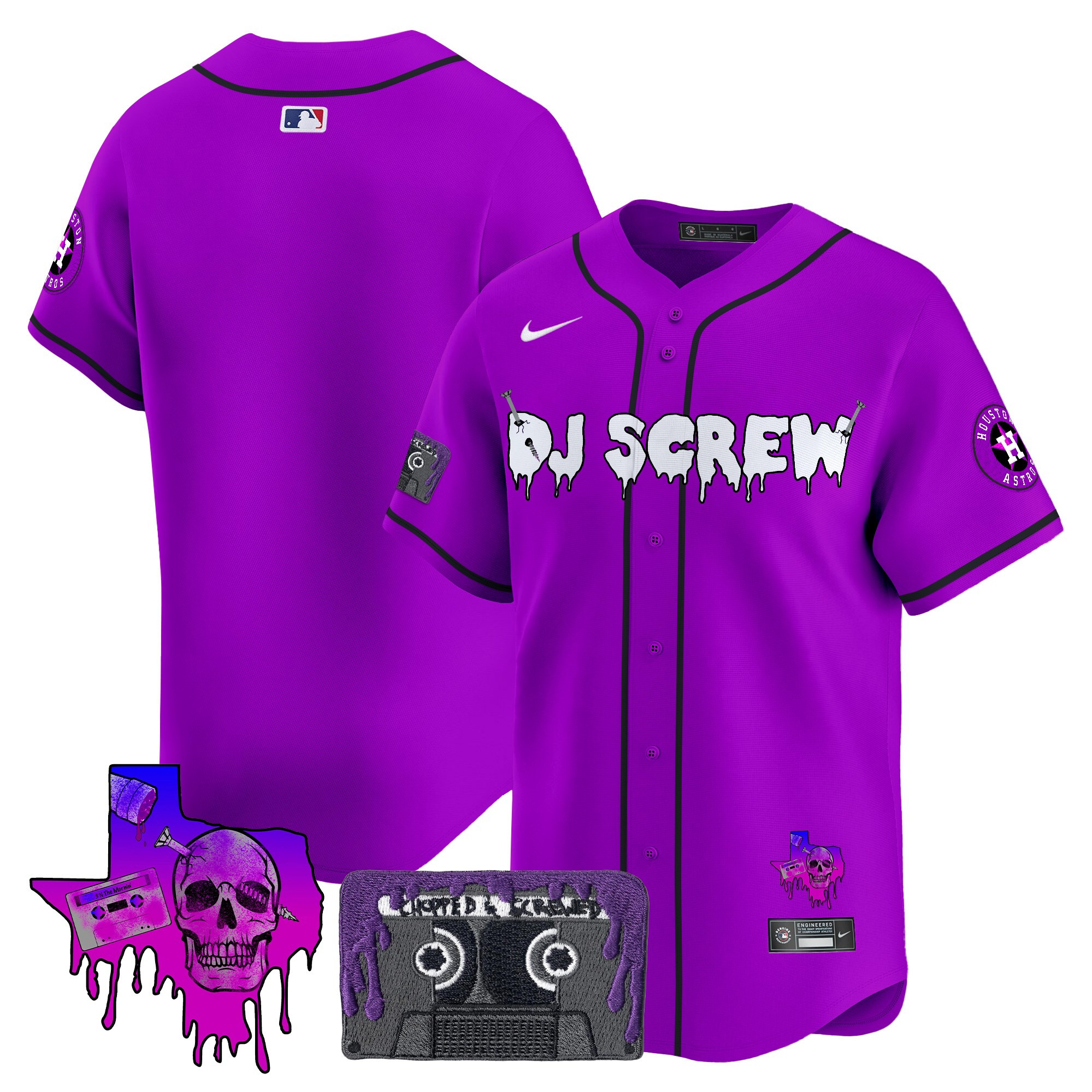 Men's Houston Astros DJ Screw Patch Vapor Premier Limited Jersey V2 - All Stitched - Image 25