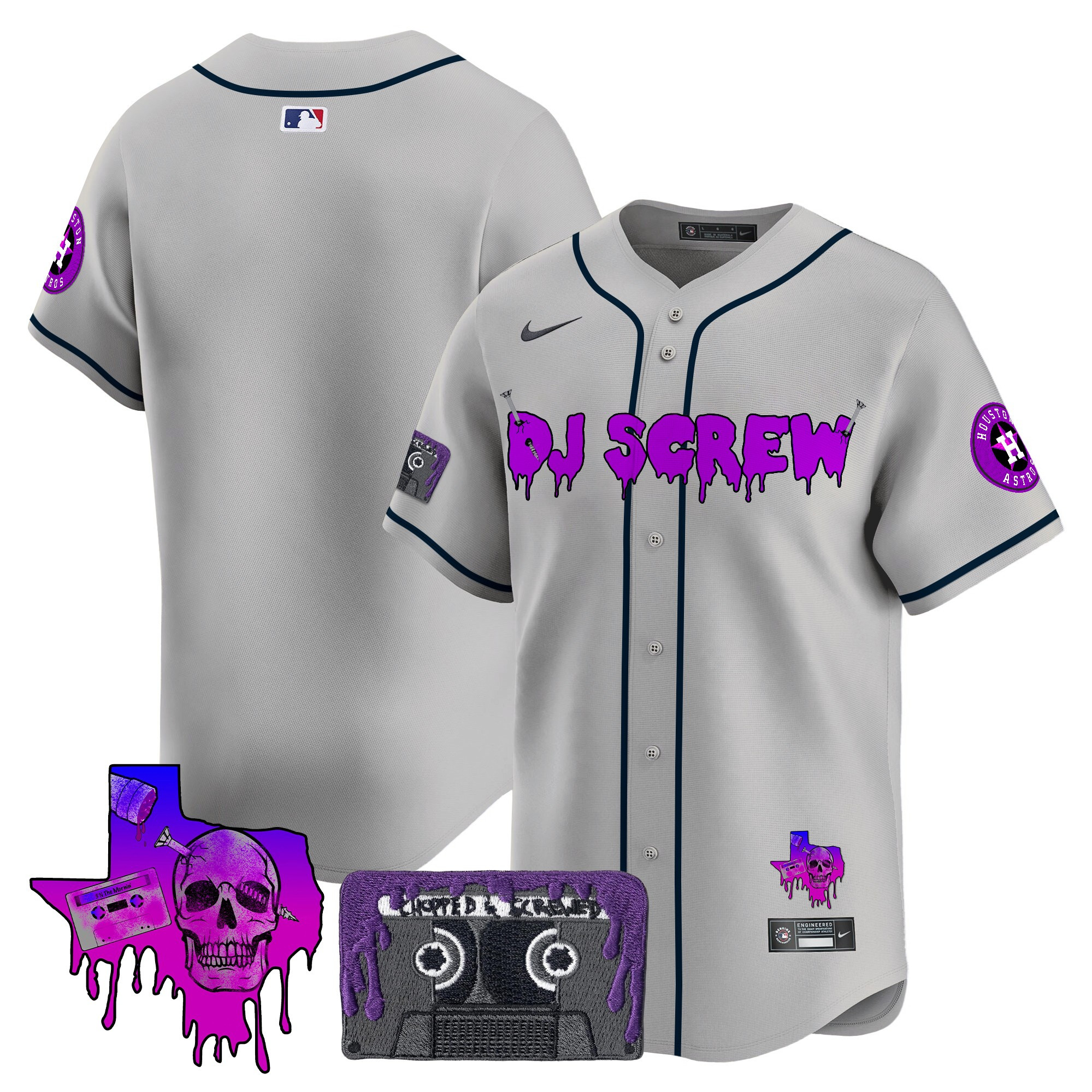 Men's Houston Astros DJ Screw Patch Vapor Premier Limited Jersey V2 - All Stitched - Image 37