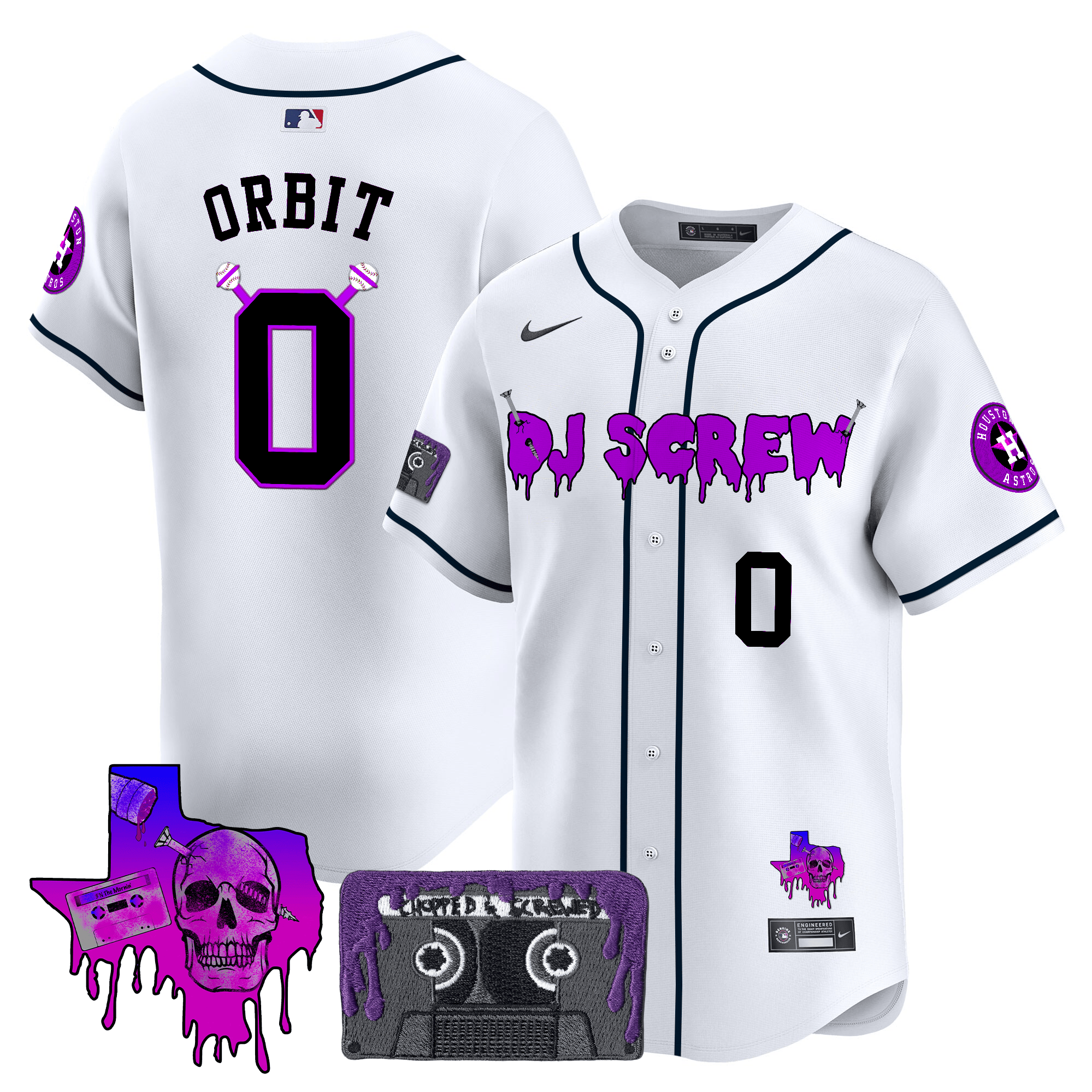 Men's Houston Astros DJ Screw Patch Vapor Premier Limited Jersey V2 - All Stitched - Image 41