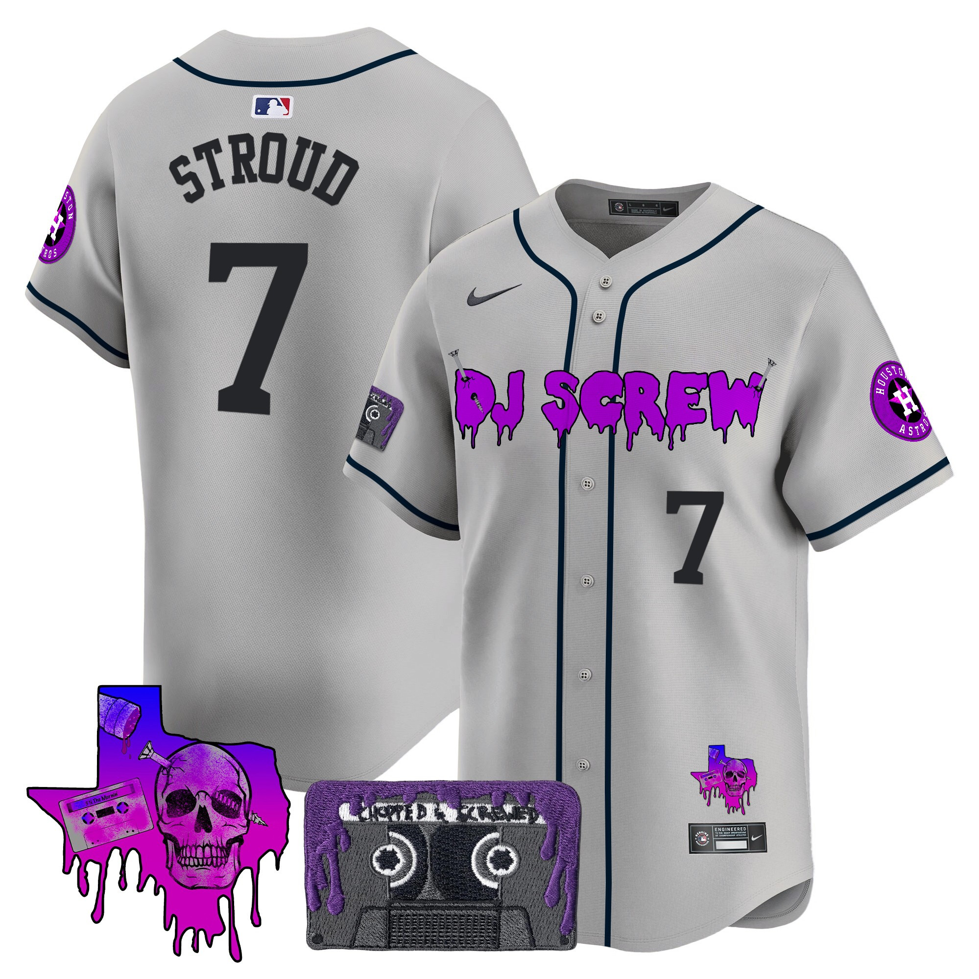 Men's Houston Astros DJ Screw Patch Vapor Premier Limited Jersey V2 - All Stitched - Image 34