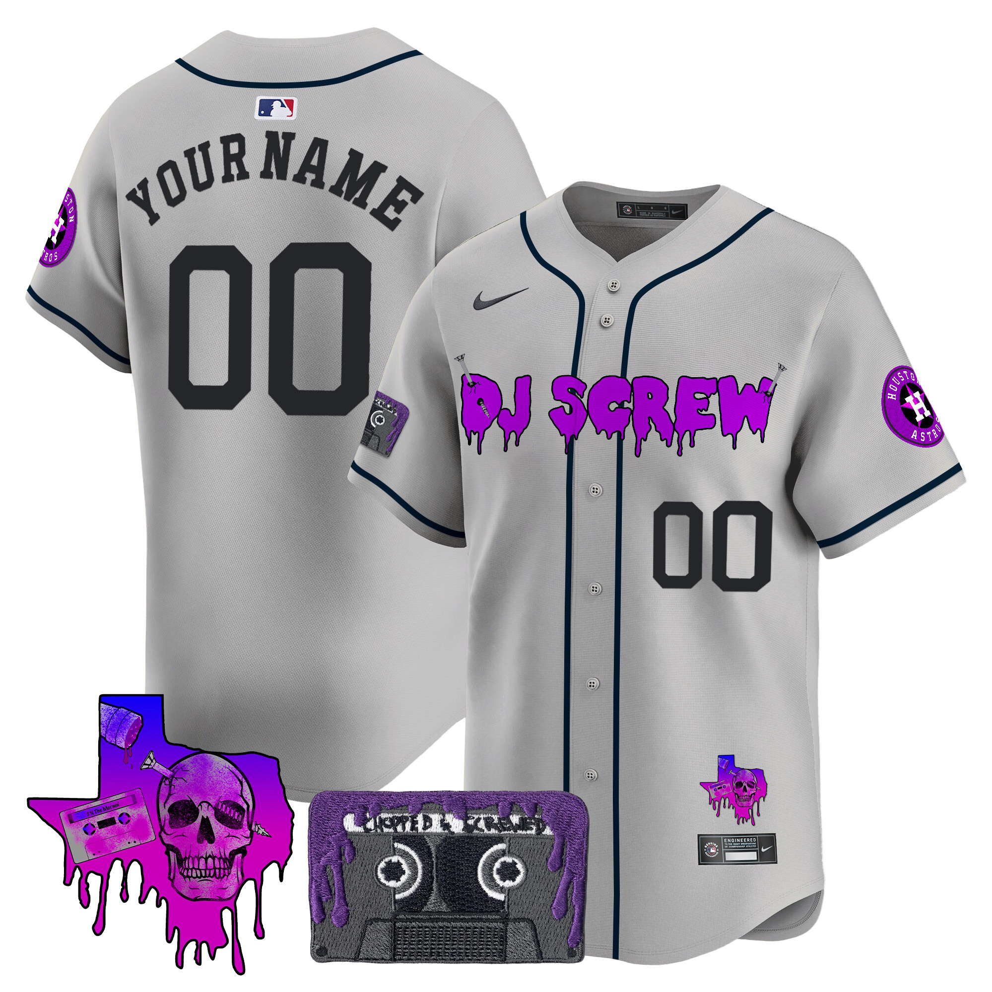 Houston Astros DJ Screw Patch Vapor Premier Limited Custom Jersey V2 - All Stitched - Image 5