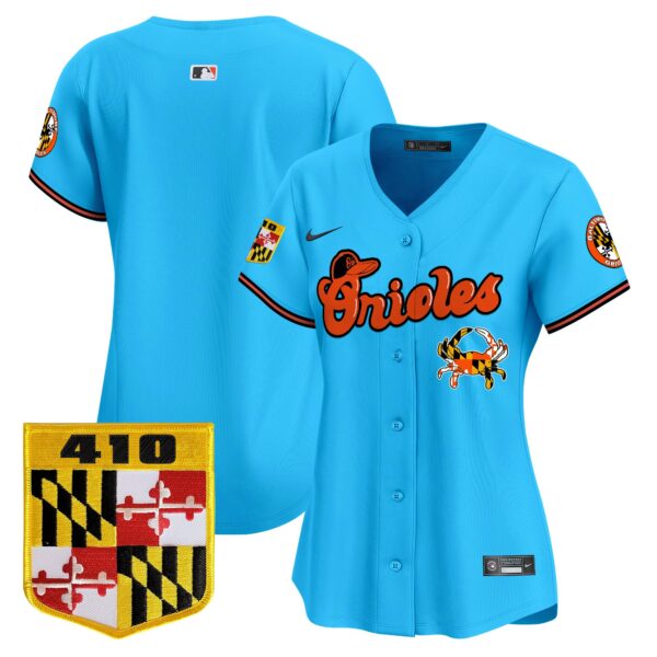 Women's Baltimore Orioles 410 & Chesapeake Crab Patch Vapor Premier Limited Jersey - All Stitched - Image 40