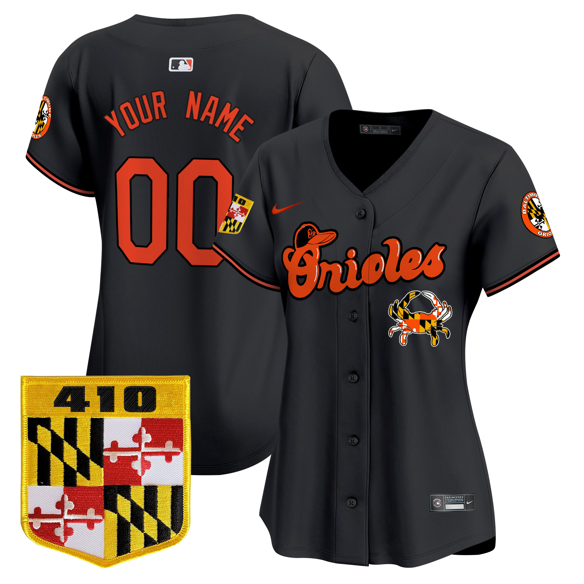 Baltimore Orioles 410 & Chesapeake Crab Patch Vapor Premier Limited Custom Jersey - All Stitched - Image 8