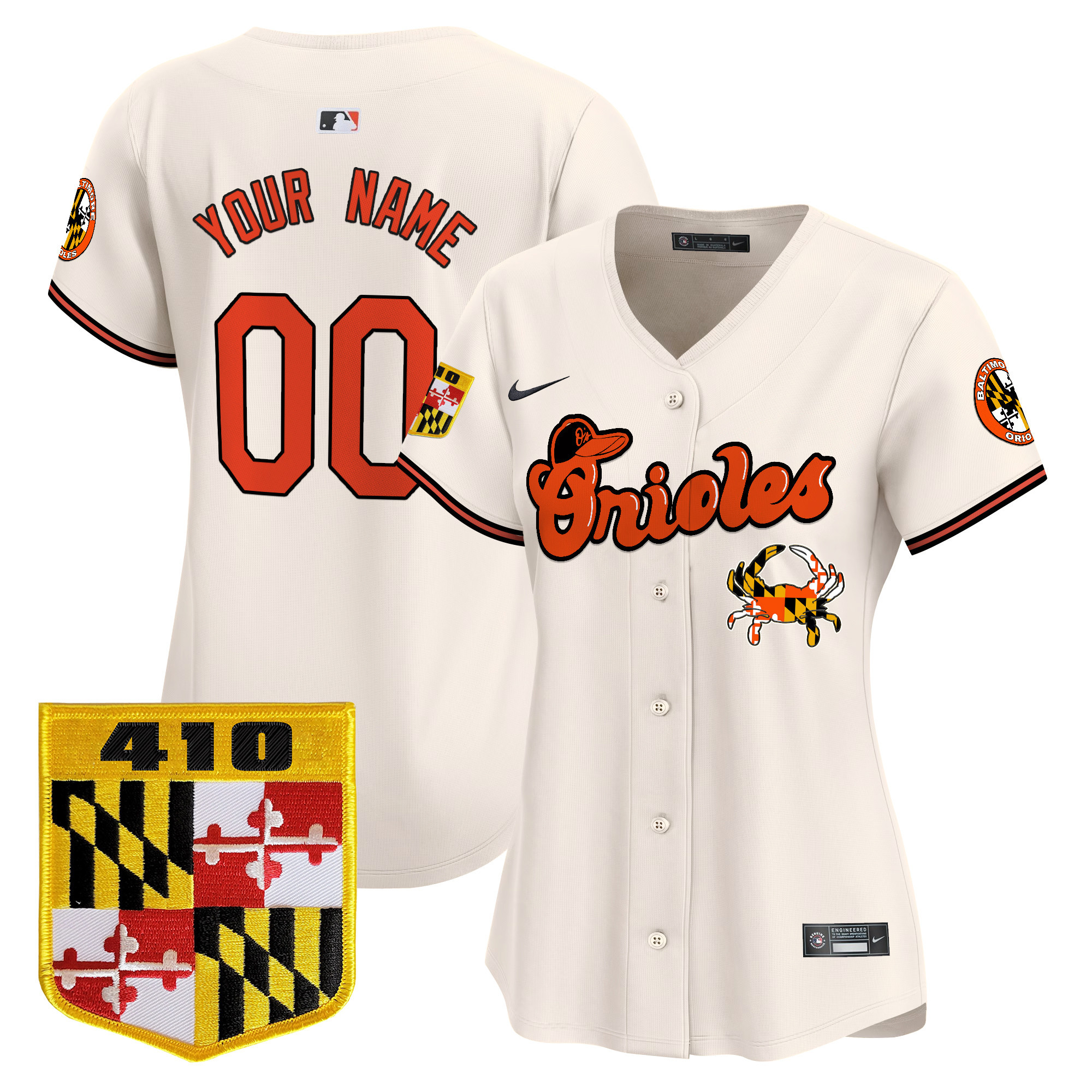 Baltimore Orioles 410 & Chesapeake Crab Patch Vapor Premier Limited Custom Jersey - All Stitched - Image 6