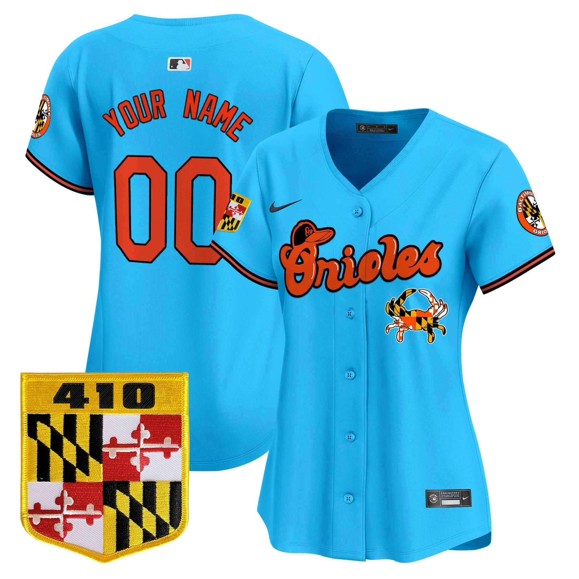 Baltimore Orioles 410 & Chesapeake Crab Patch Vapor Premier Limited Custom Jersey - All Stitched - Image 10
