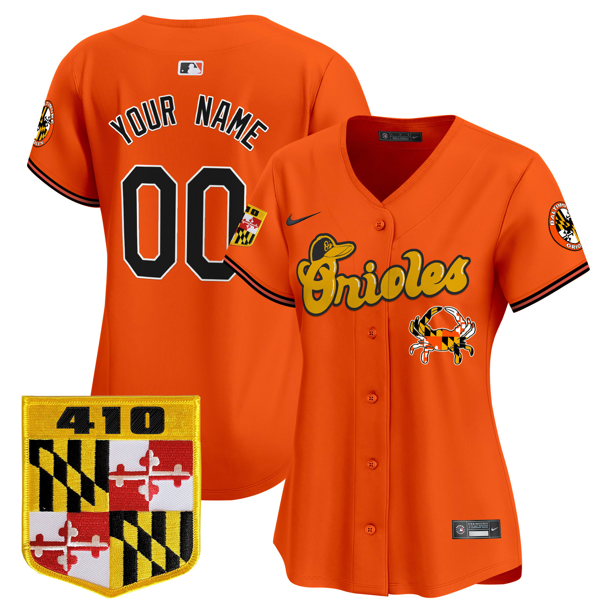 Baltimore Orioles 410 & Chesapeake Crab Patch Vapor Premier Limited Custom Jersey - All Stitched - Image 9