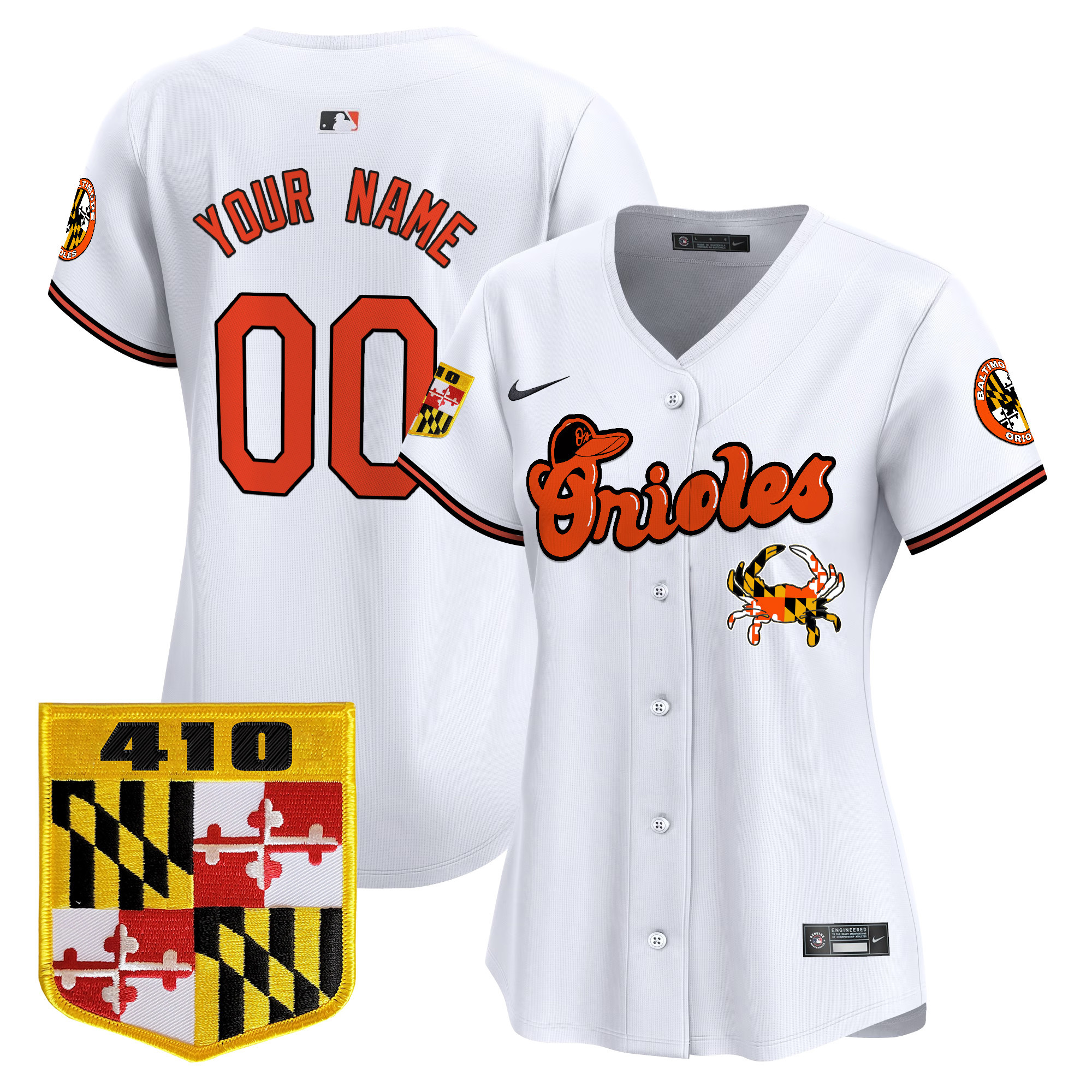 Baltimore Orioles 410 & Chesapeake Crab Patch Vapor Premier Limited Custom Jersey - All Stitched - Image 7