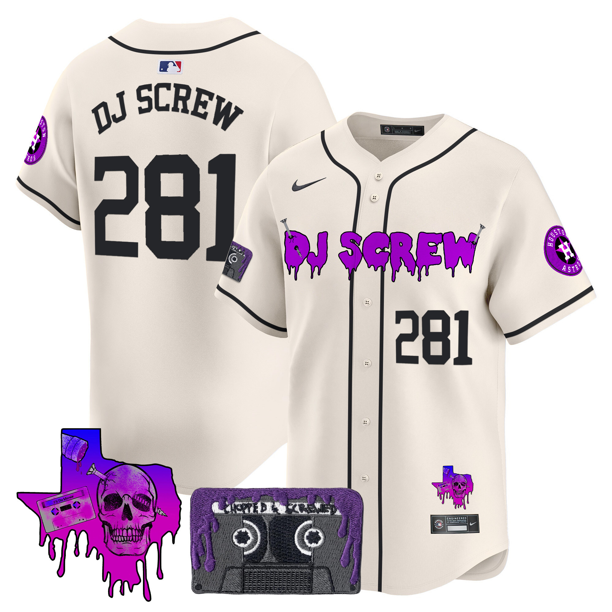 Men's Houston Astros DJ Screw Patch Vapor Premier Limited Jersey V2 - All Stitched - Image 12