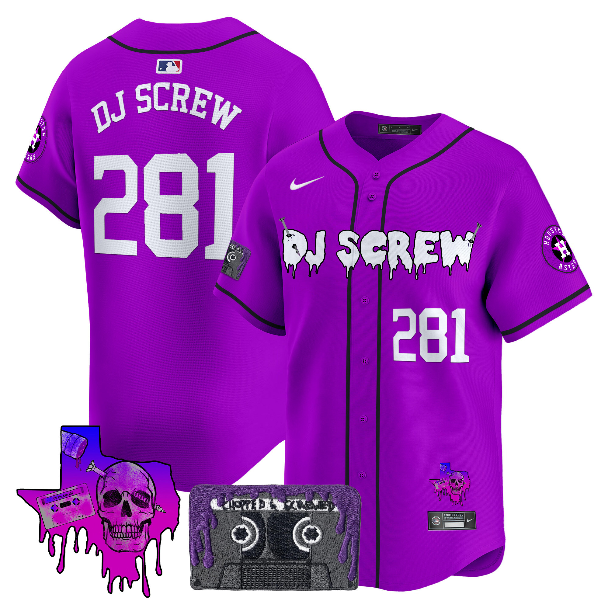 Men's Houston Astros DJ Screw Patch Vapor Premier Limited Jersey V2 - All Stitched - Image 24