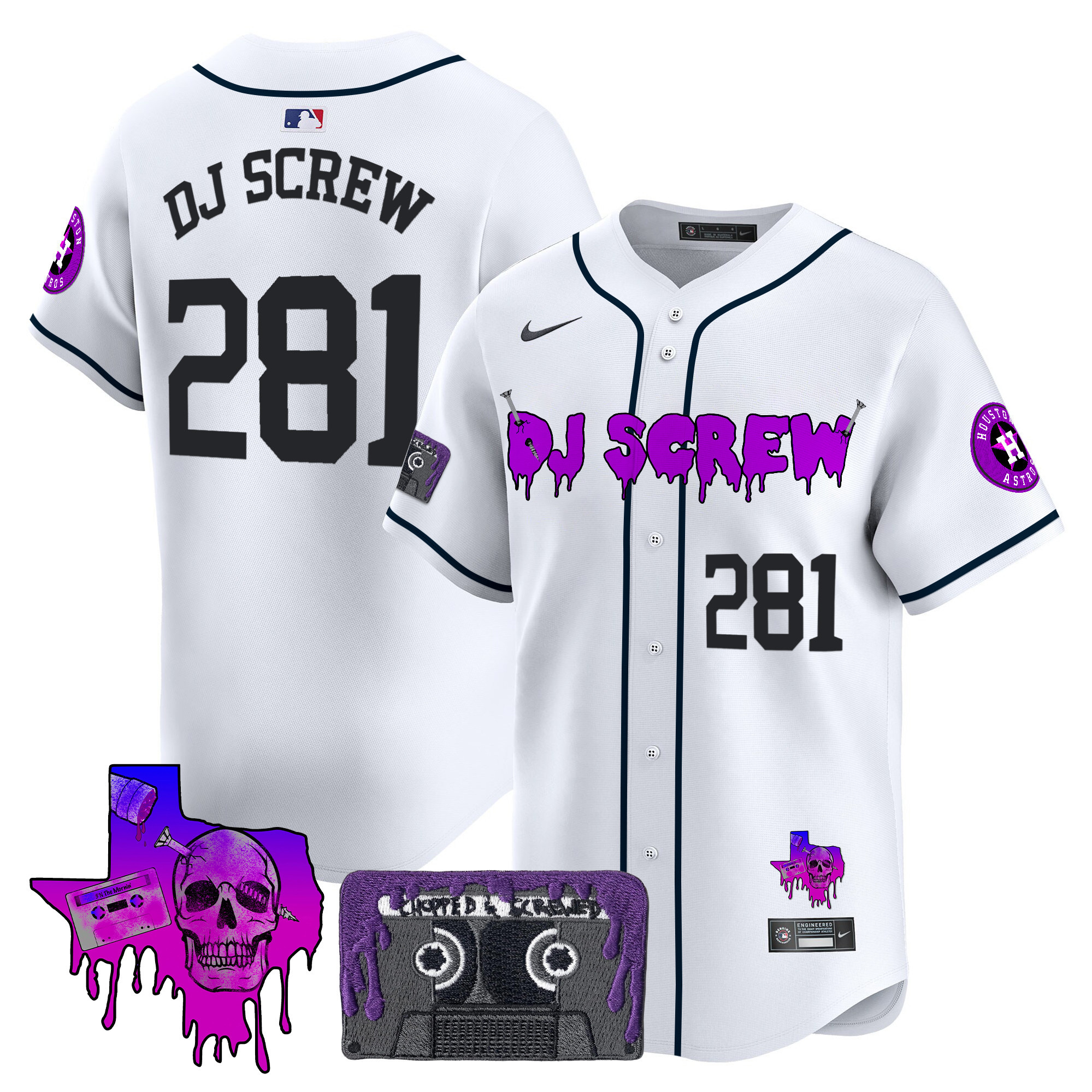 Men's Houston Astros DJ Screw Patch Vapor Premier Limited Jersey V2 - All Stitched - Image 48