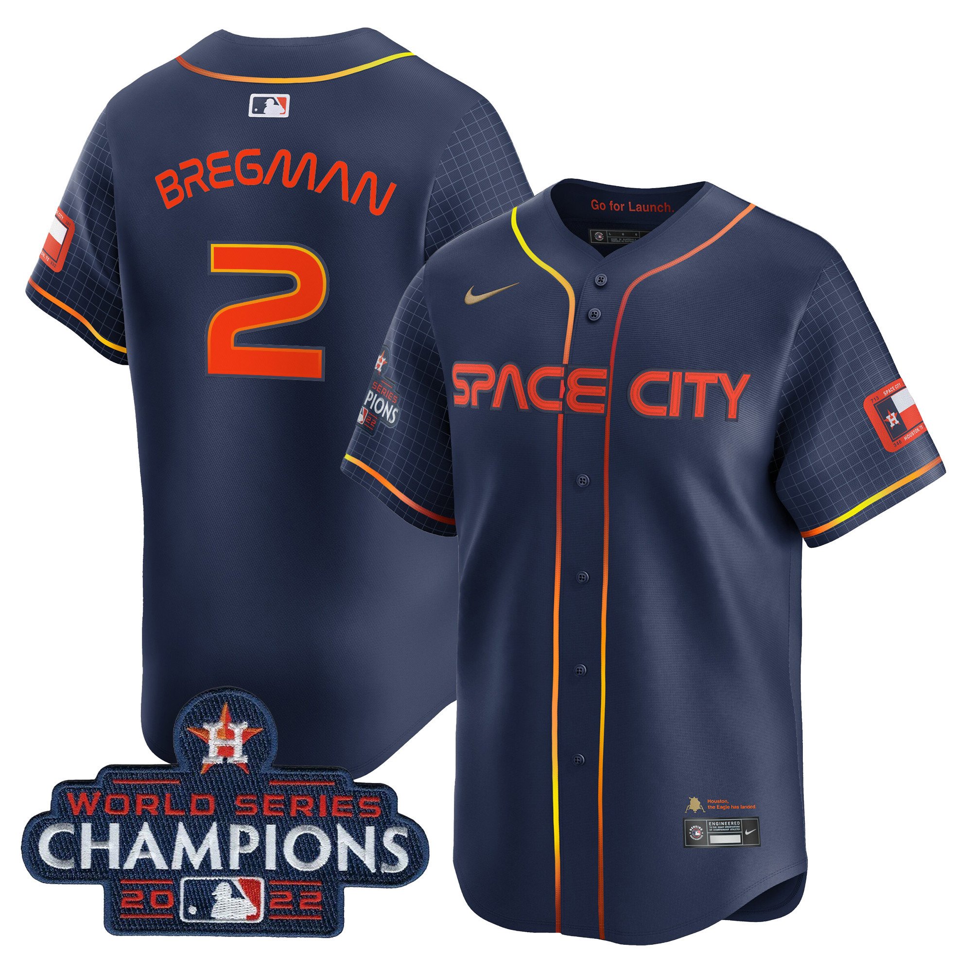 Houston Astros Space City 2022 World Series Champions Vapor Premier Limited Jersey - All Stitched - Image 5
