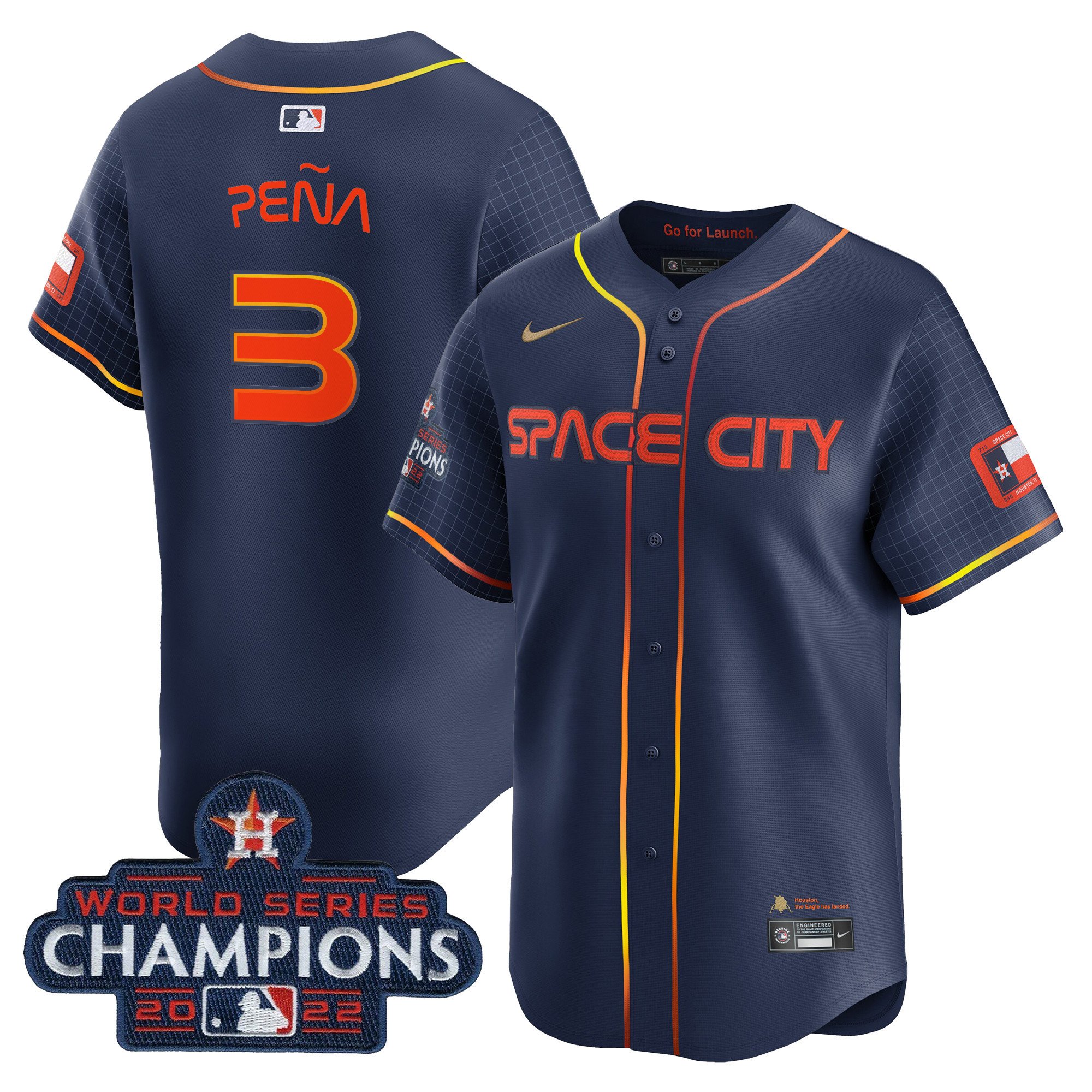 Houston Astros Space City 2022 World Series Champions Vapor Premier Limited Jersey - All Stitched - Image 3