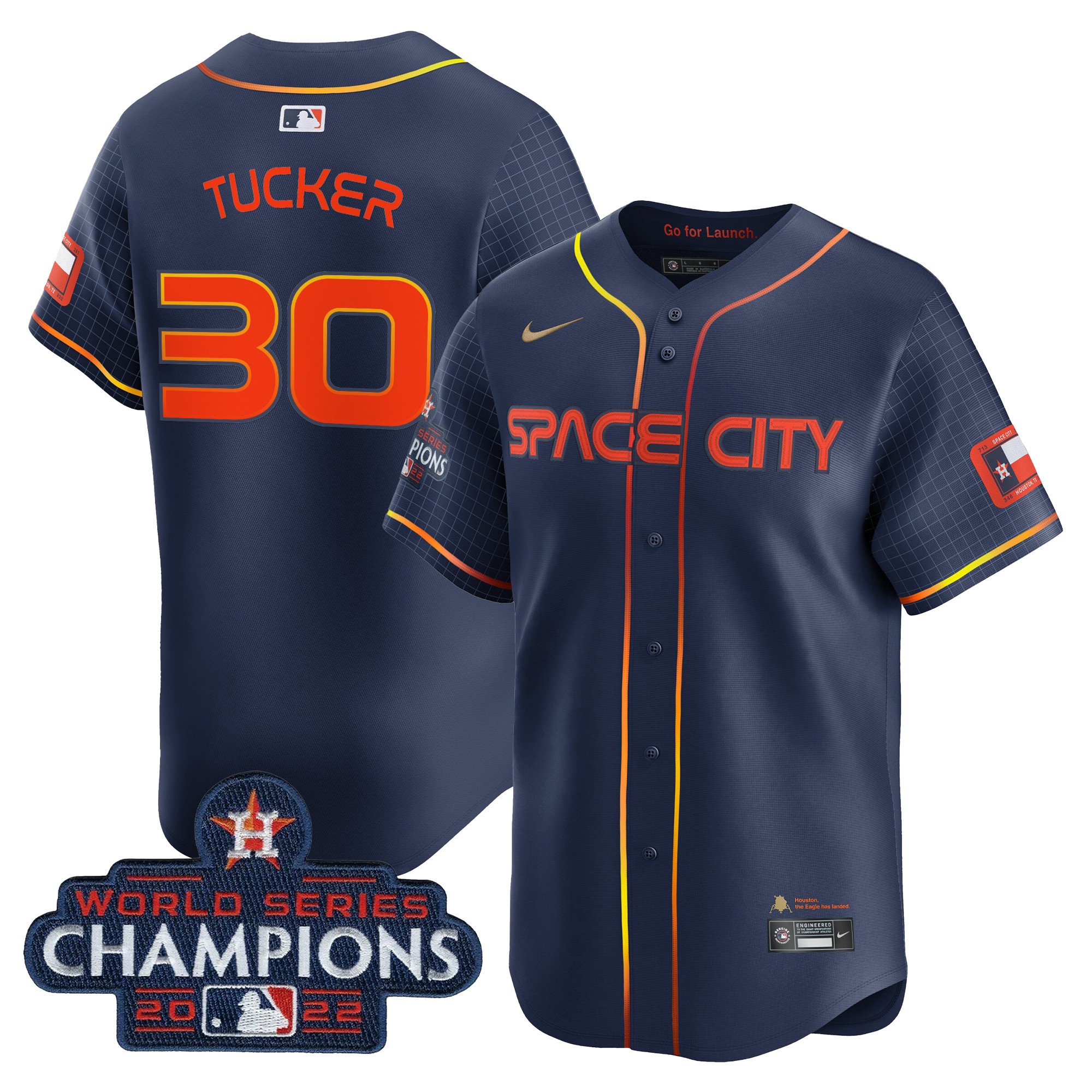 Houston Astros Space City 2022 World Series Champions Vapor Premier Limited Jersey - All Stitched - Image 8