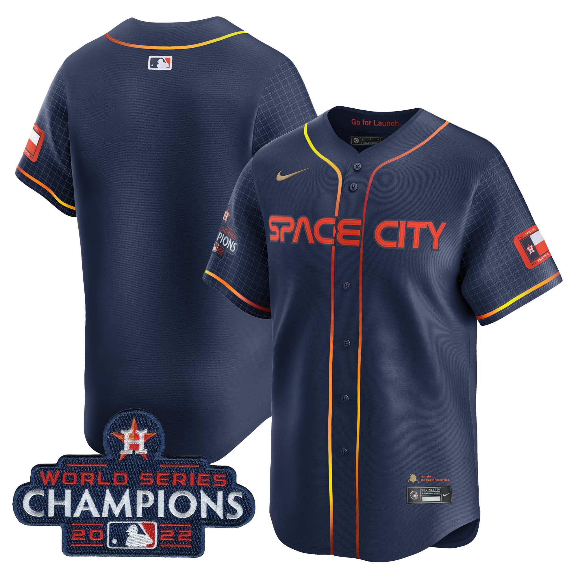 Houston Astros Space City 2022 World Series Champions Vapor Premier Limited Jersey - All Stitched - Image 12