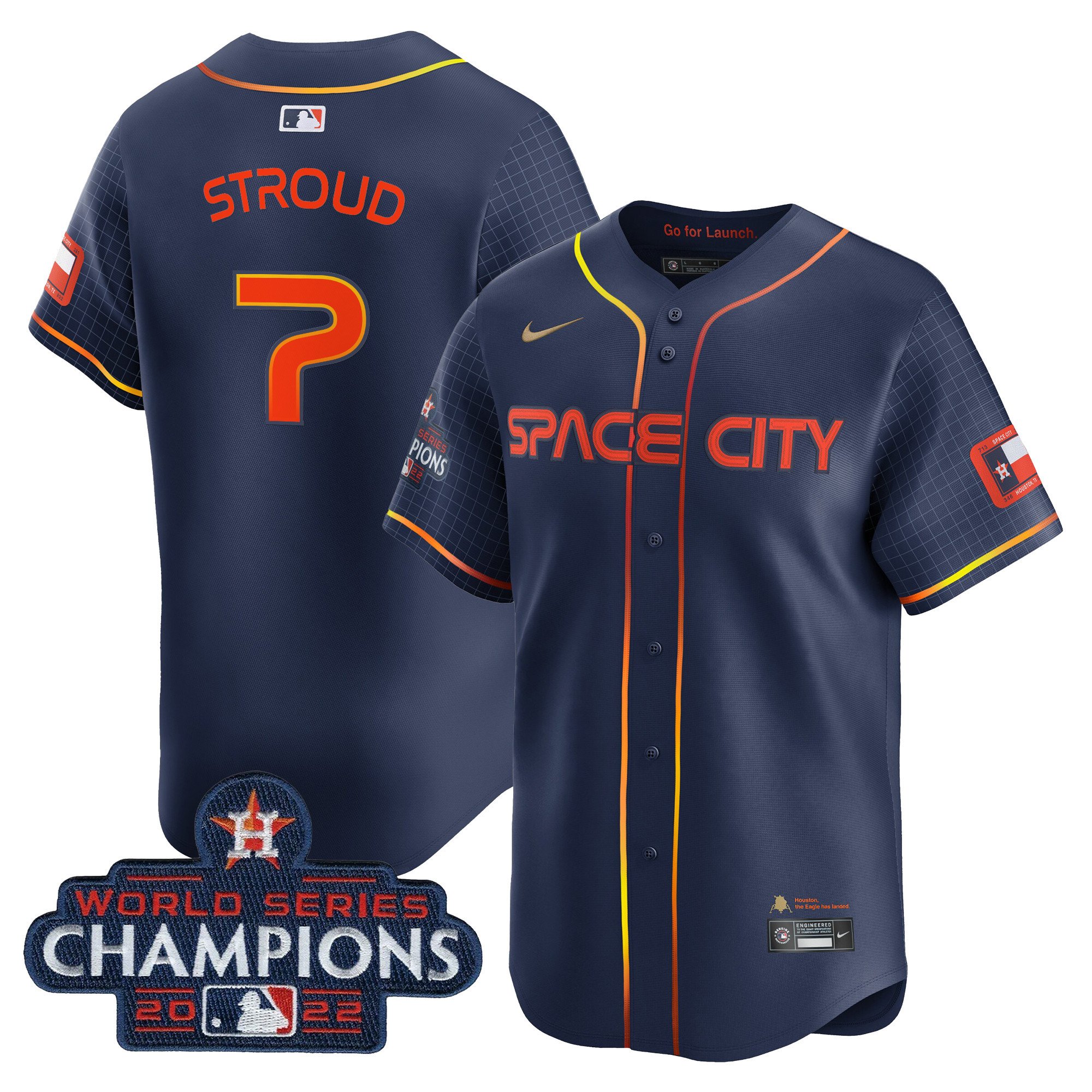 Houston Astros Space City 2022 World Series Champions Vapor Premier Limited Jersey - All Stitched - Image 9