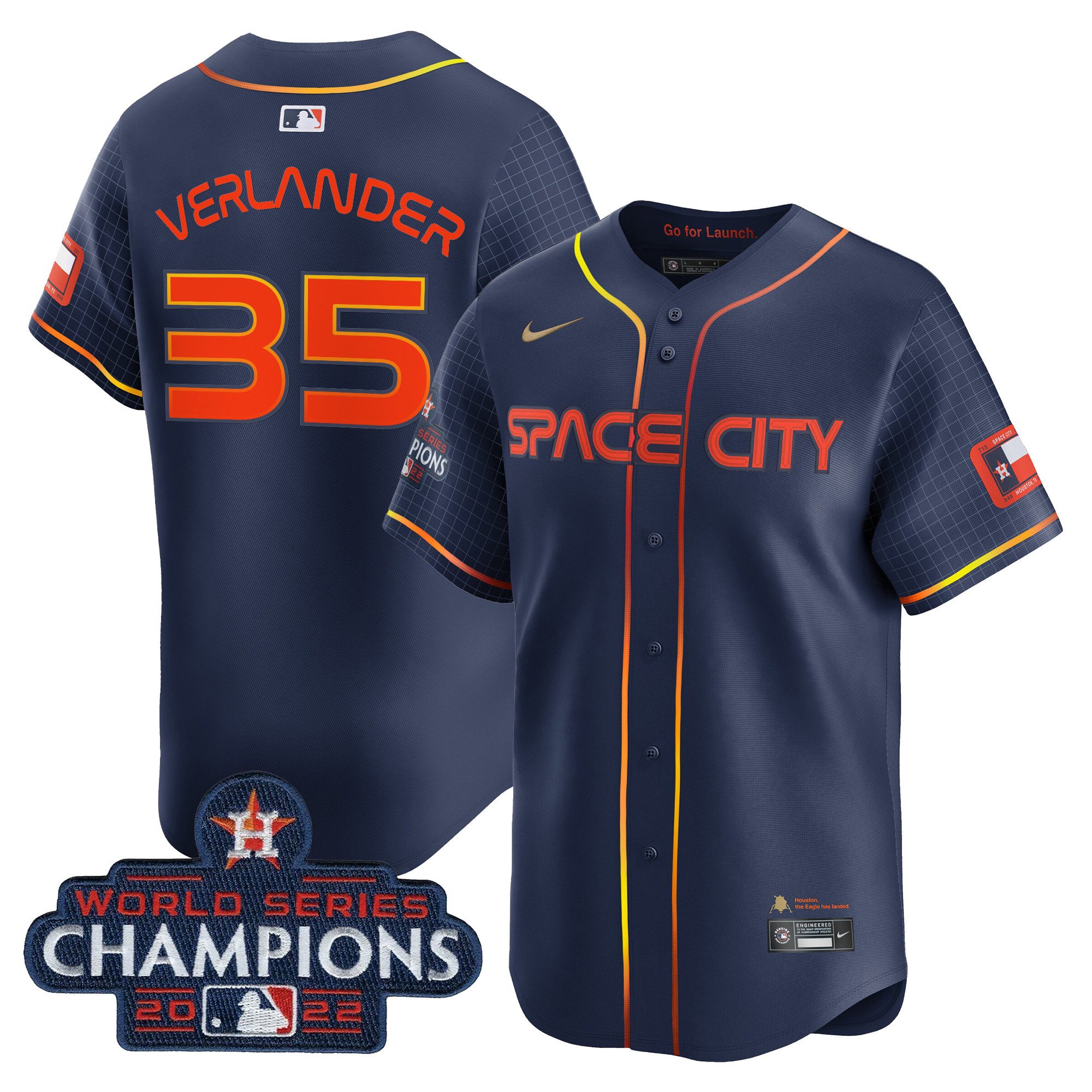 Houston Astros Space City 2022 World Series Champions Vapor Premier Limited Jersey - All Stitched - Image 7