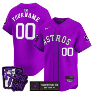 Houston Astros DJ Screw Still Tippin Purple Patch Vapor Premier Limited Custom Jersey - Stitched