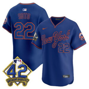 Men's New York Mets 2025 Jackie Robinson Patch Road Alternate Jersey – All Stitched