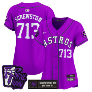 Women's Houston Astros DJ Screw Still Tippin Purple Patch Vapor Premier Limited Jersey - All Stitched