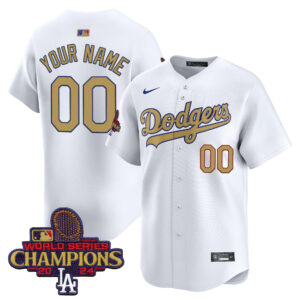 Dodgers 2025 Gold Vapor Premier Limited Custom Jersey - All Stitched