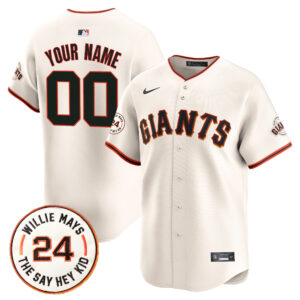 San Francisco Giants 2025 Willie Mays Patch Vapor Premier Limited Custom Jersey - All Stitched