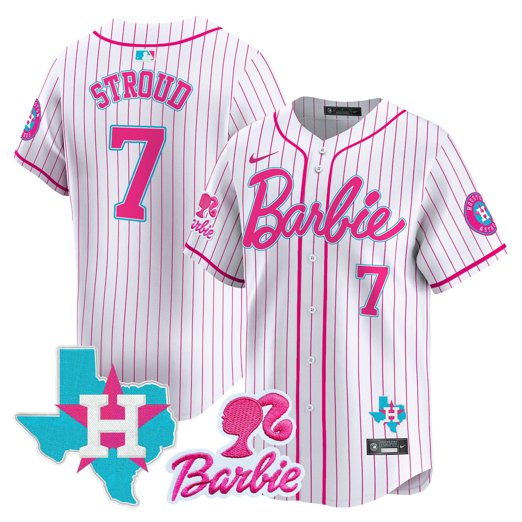 Unisex Astros Barbie Vapor Premier Limited Jersey - All Stitched - Image 5