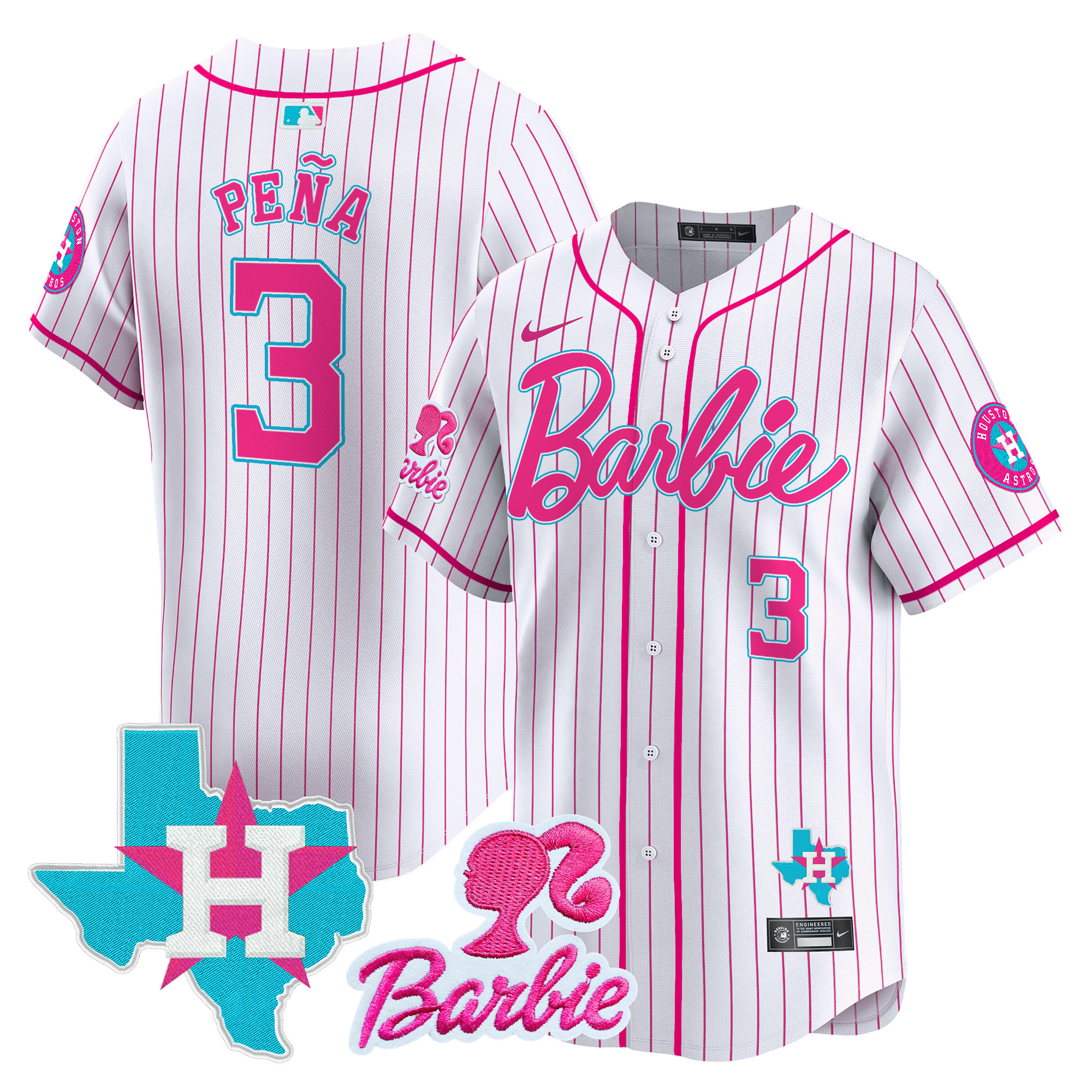 Unisex Astros Barbie Vapor Premier Limited Jersey - All Stitched - Image 3