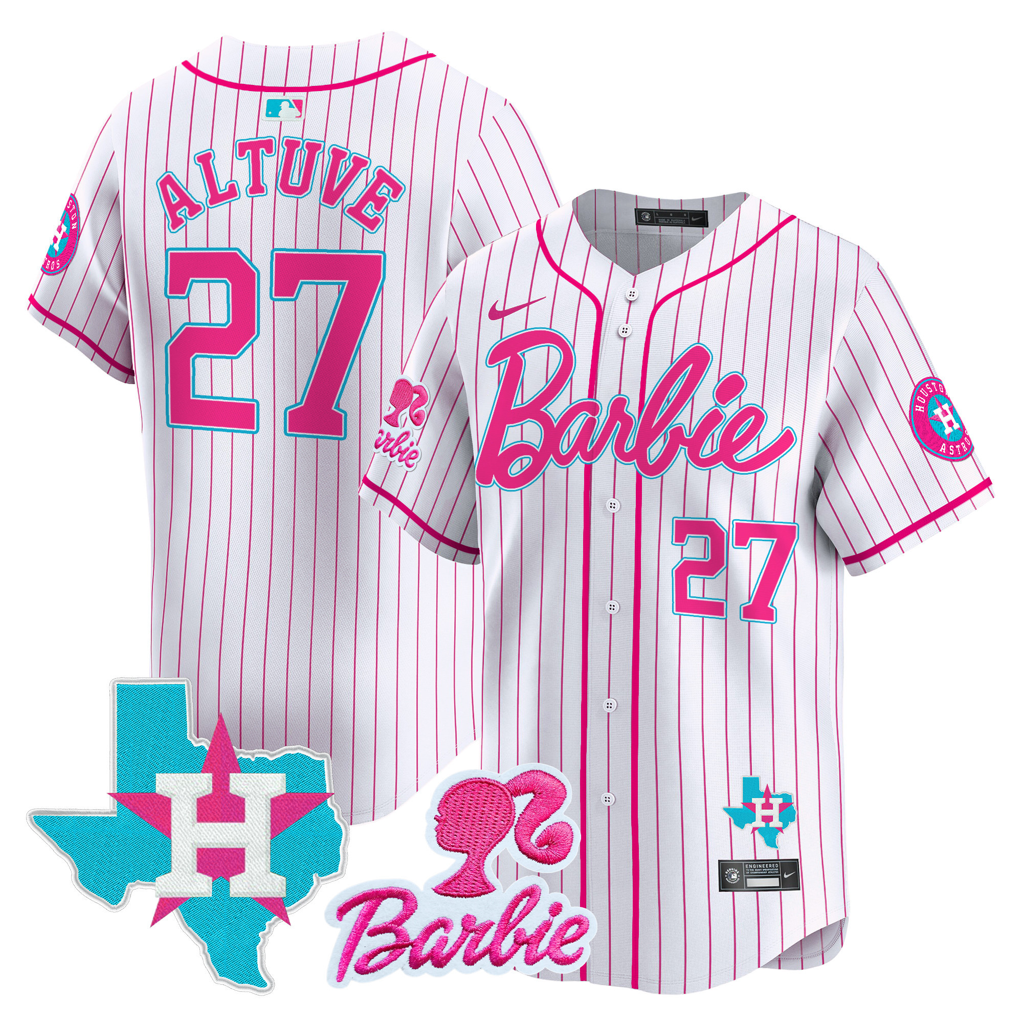 Unisex Astros Barbie Vapor Premier Limited Jersey - All Stitched - Image 2
