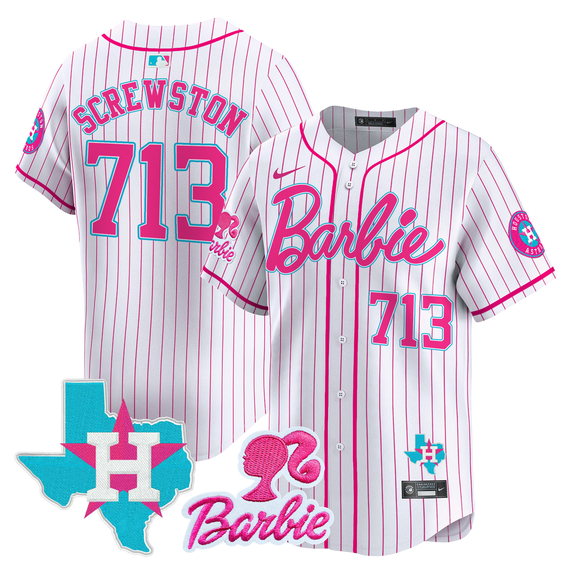 Unisex Astros Barbie Vapor Premier Limited Jersey - All Stitched - Image 7