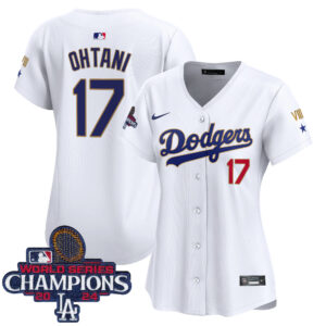 Women's Dodgers 2024 World Series Champions Gold Trim Vapor Premier Limited Jersey - All Stitched