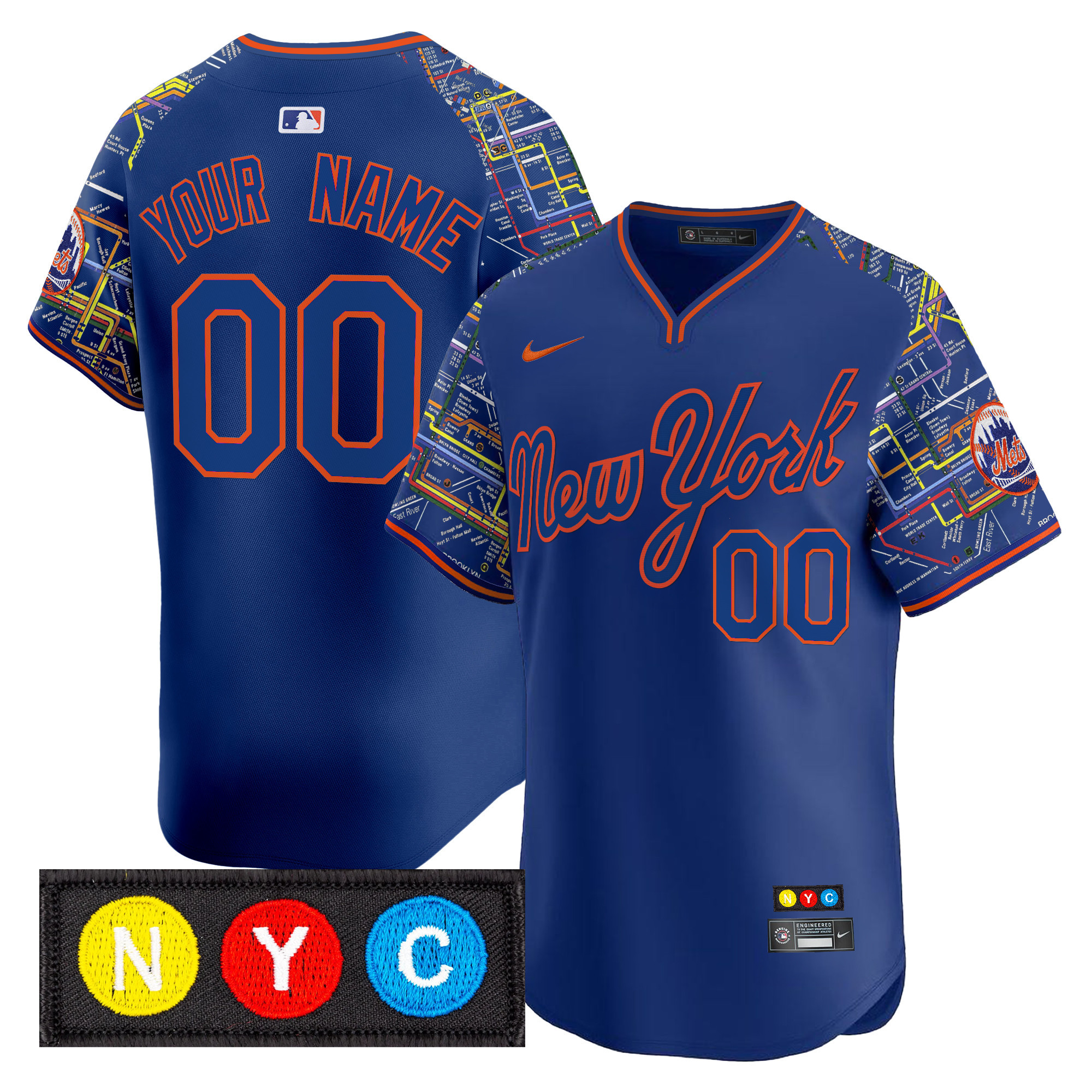 New York Mets Subway Style Vapor Premier Limited Custom Jersey - Stitched