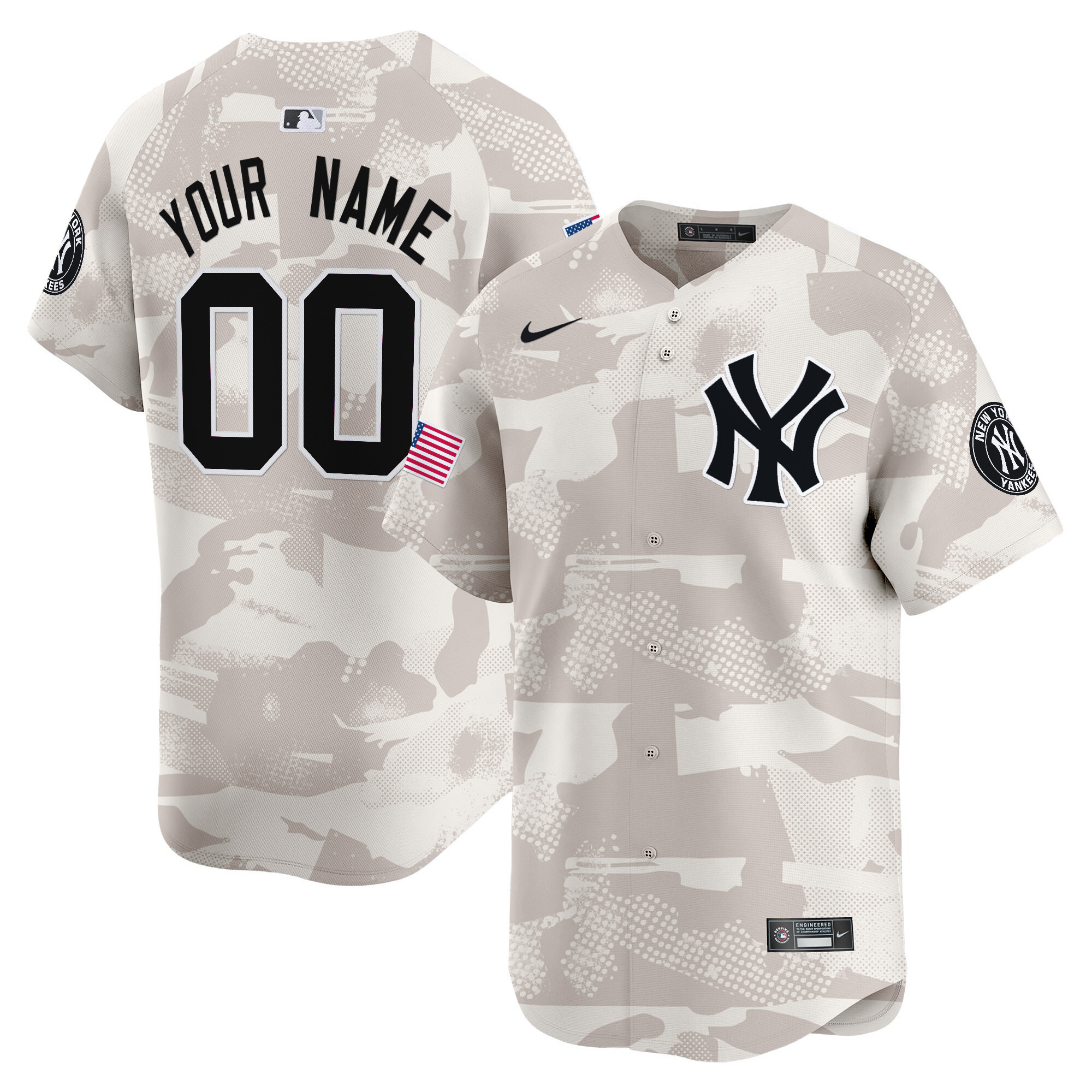 New York Yankees 2025 Armed Forces Day Vapor Premier Limited Custom Jersey - Stitched - Image 2